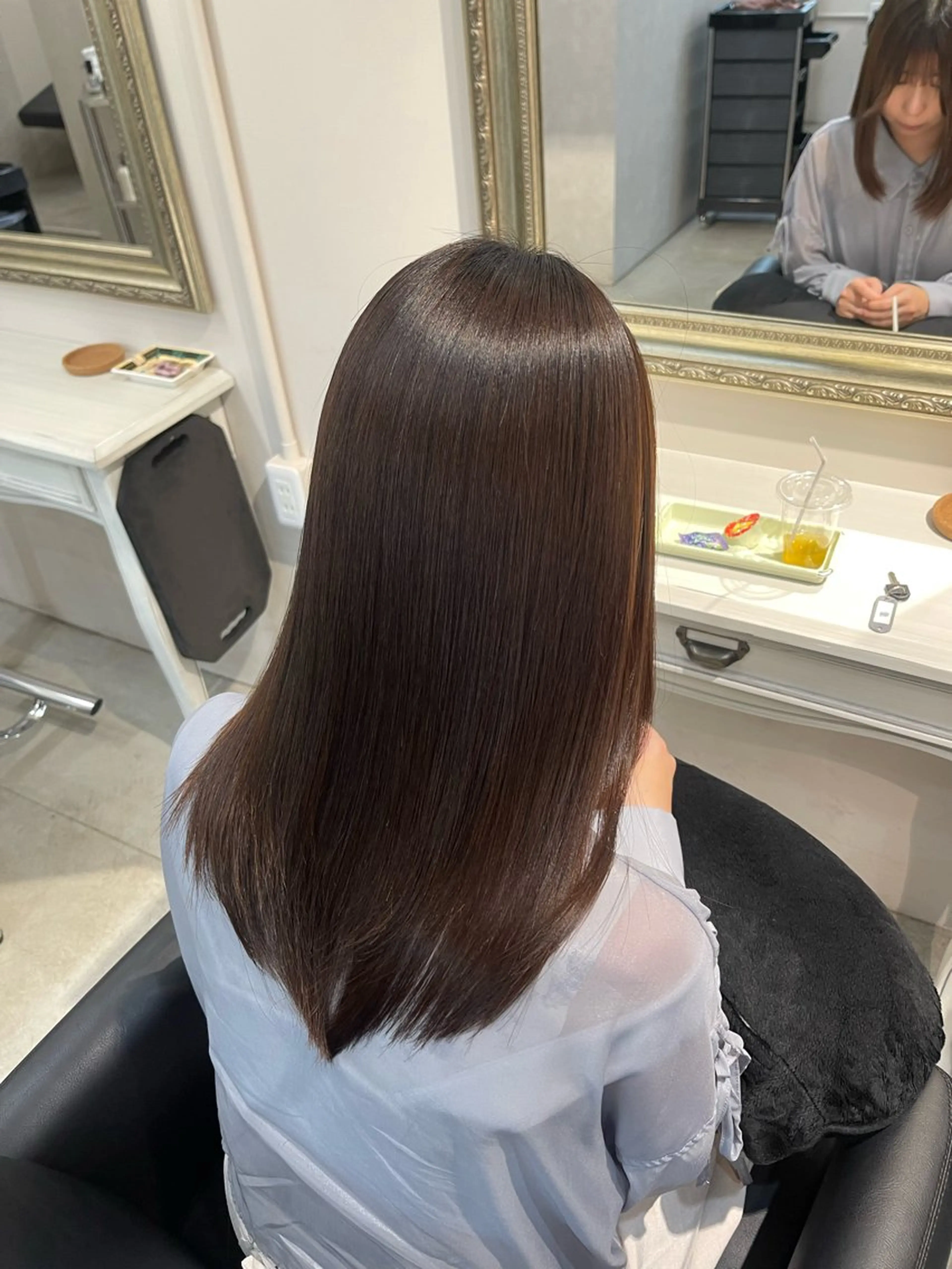 ミディアム カラー カット 縮毛矯正 トリートメント 縮毛矯正/美髪 NENE/CIENのヘアスタイル