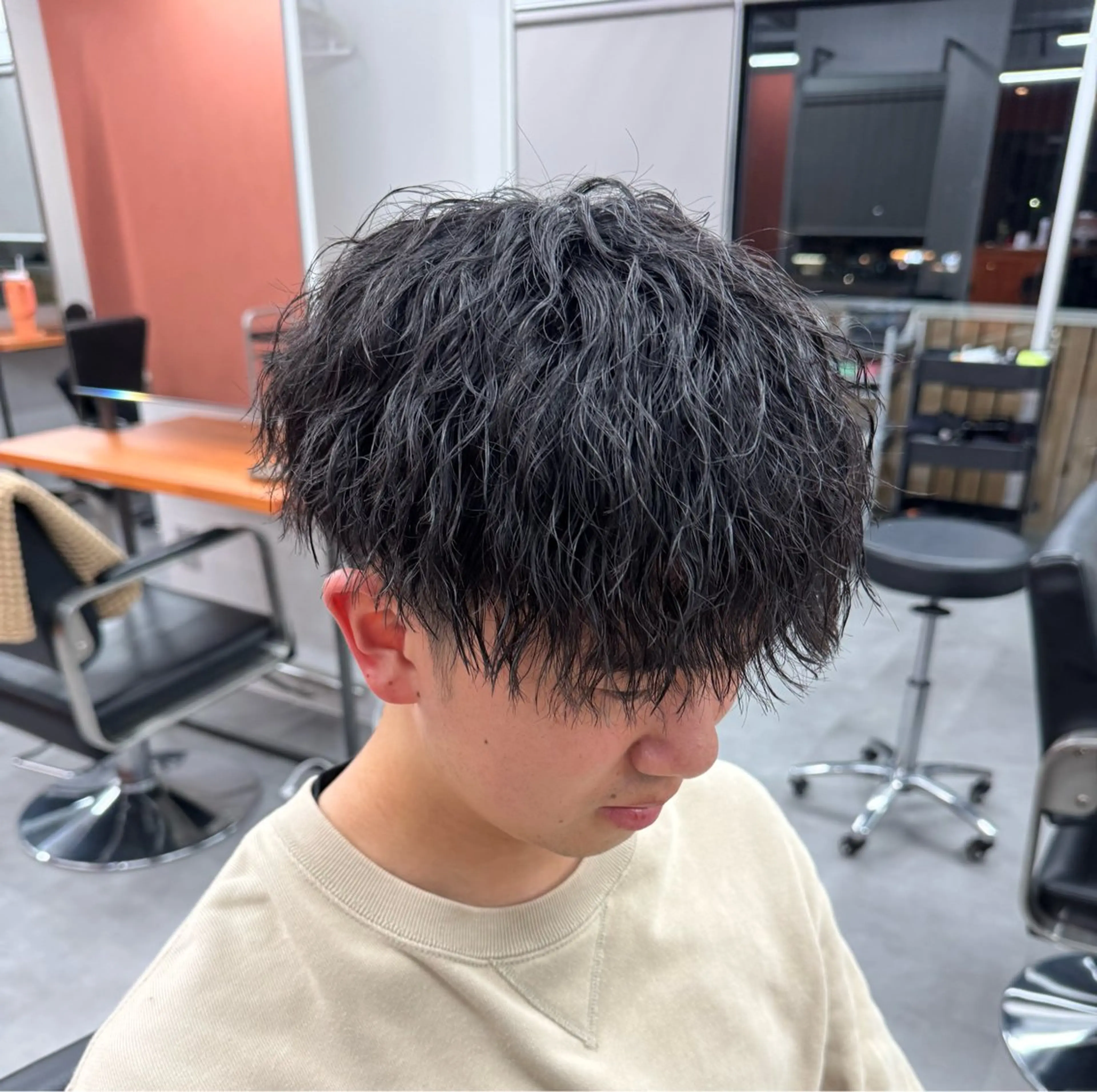 パーマ メンズ カット パーマ 金子勇希🔥パーマ 比率90%以上🔥のヘアスタイル