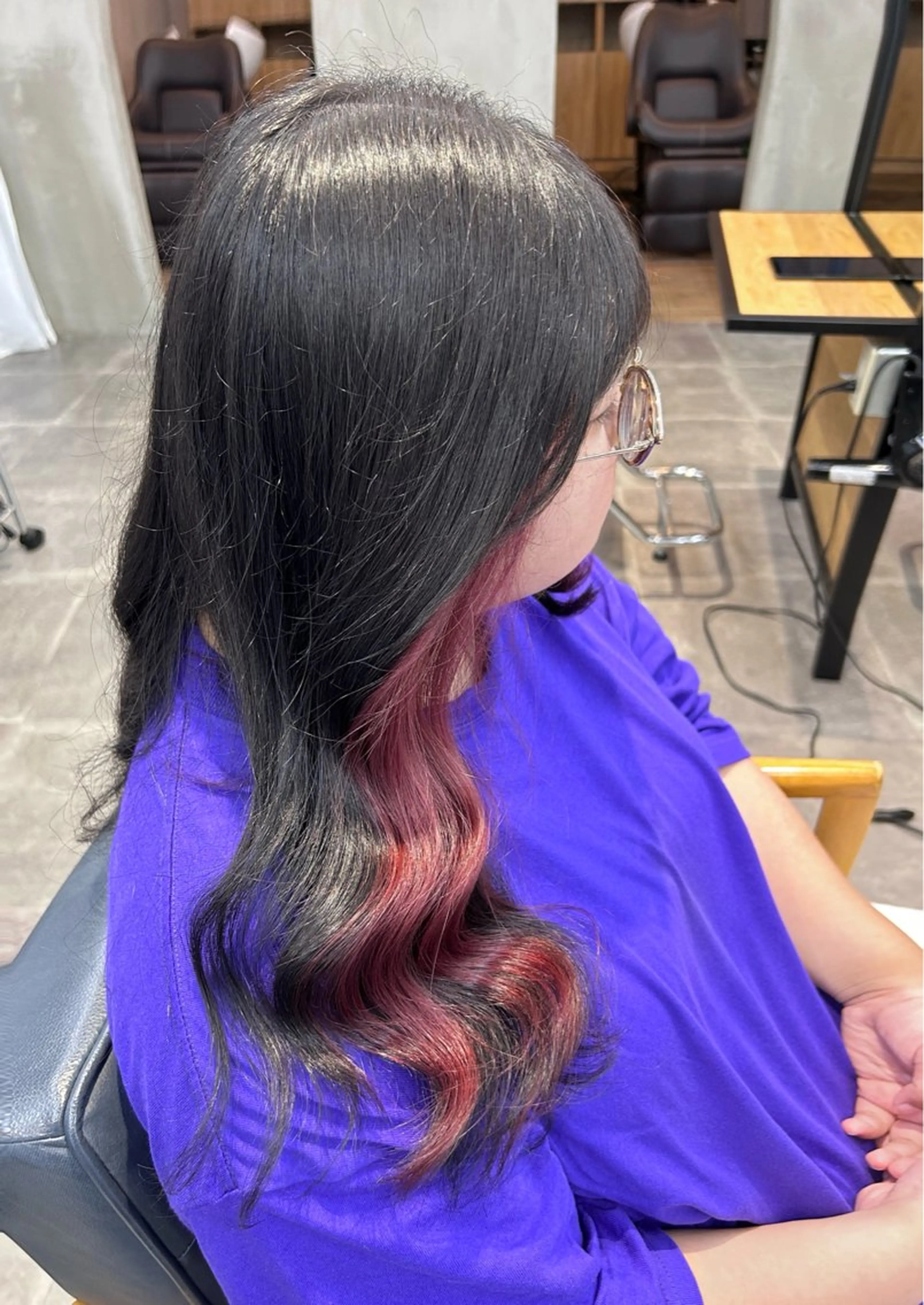 ロング カラー カット ヘアカラー トリートメント newi梅田🫧韓国 ヘア🫧sakiのヘアスタイル
