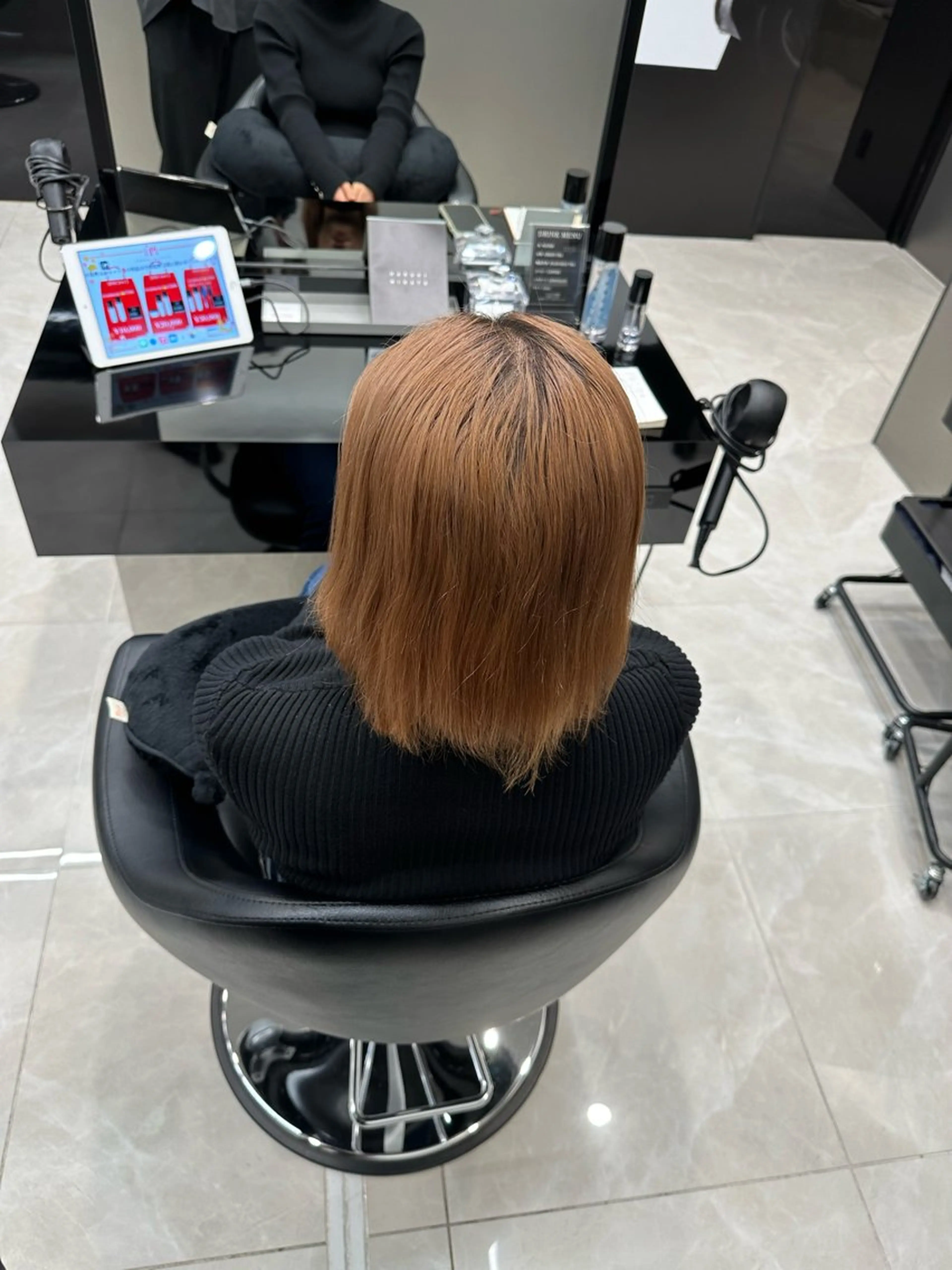 ミディアム カラー ブリーチ ヘアカラー HARUKI MINATO japan 仙台店所属・✨【髪質改善/縮毛 矯正】✨ゆうほのヘアスタイル