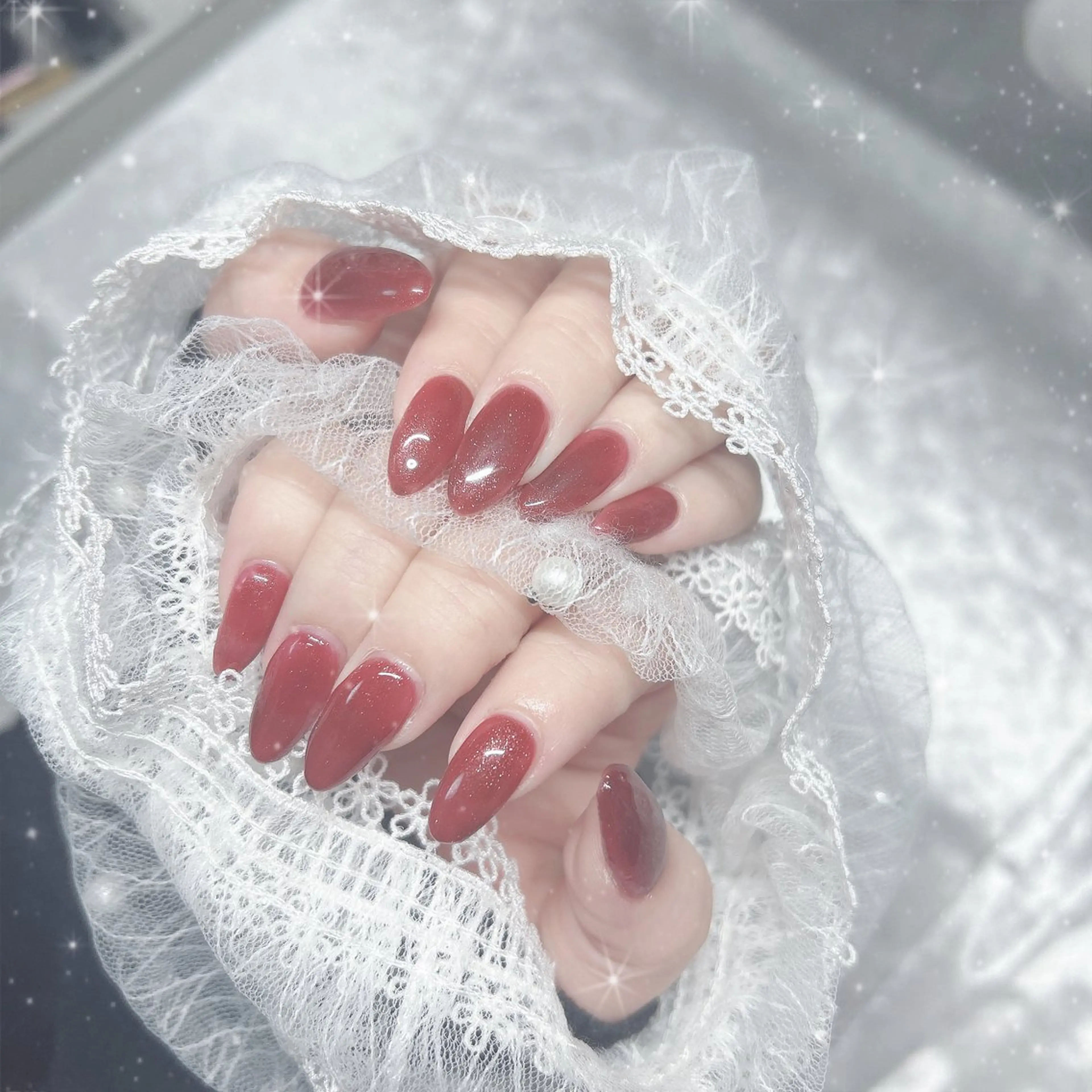 ネイル 赤色 フットネイル Bestnail所属・Best Nail Yu🎀🫧のネイルデザイン