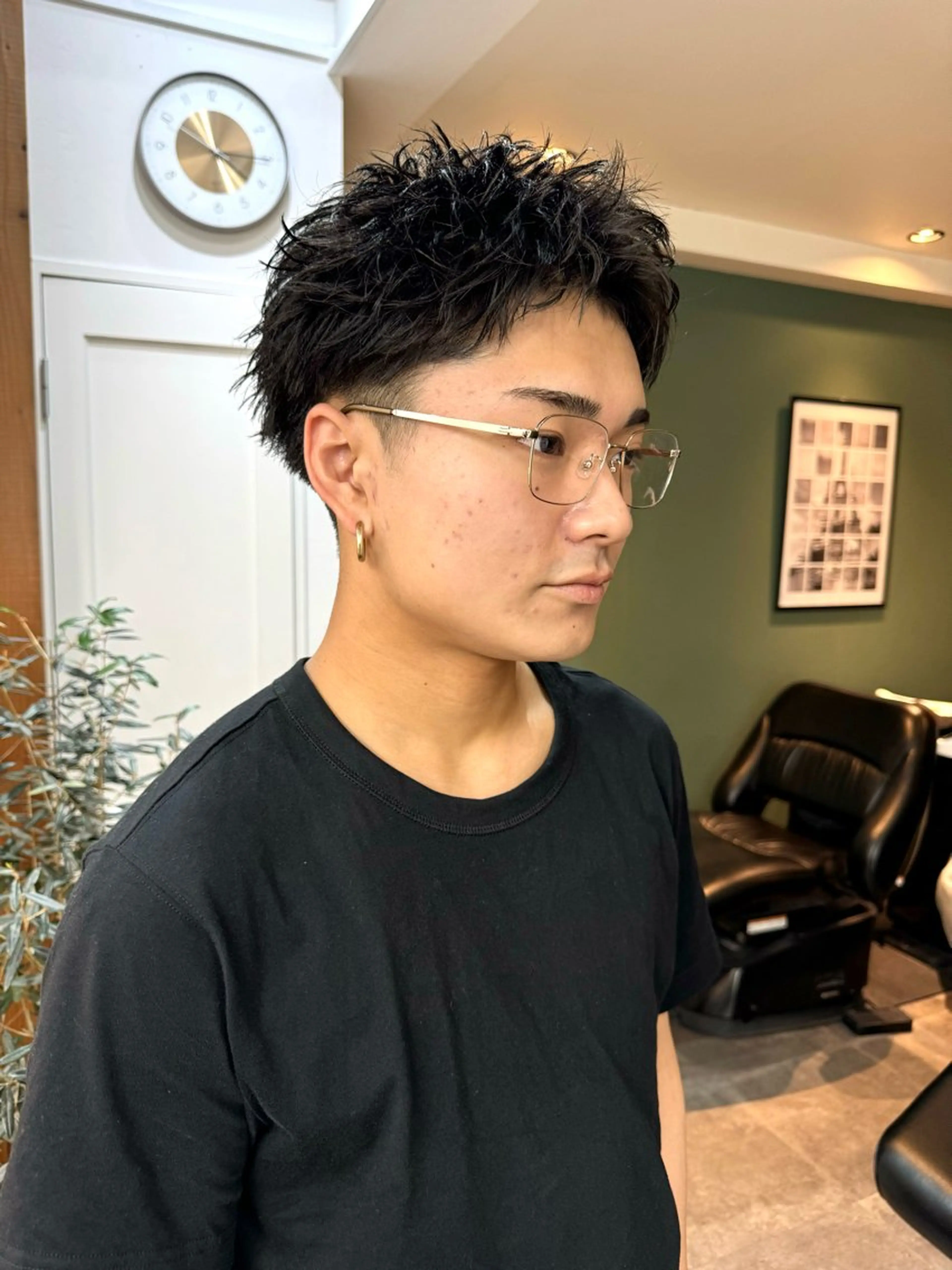 メンズ スパイキーショート カット トリートメント シャドウパーマ/ 波巻パーマYu-Kiのヘアスタイル