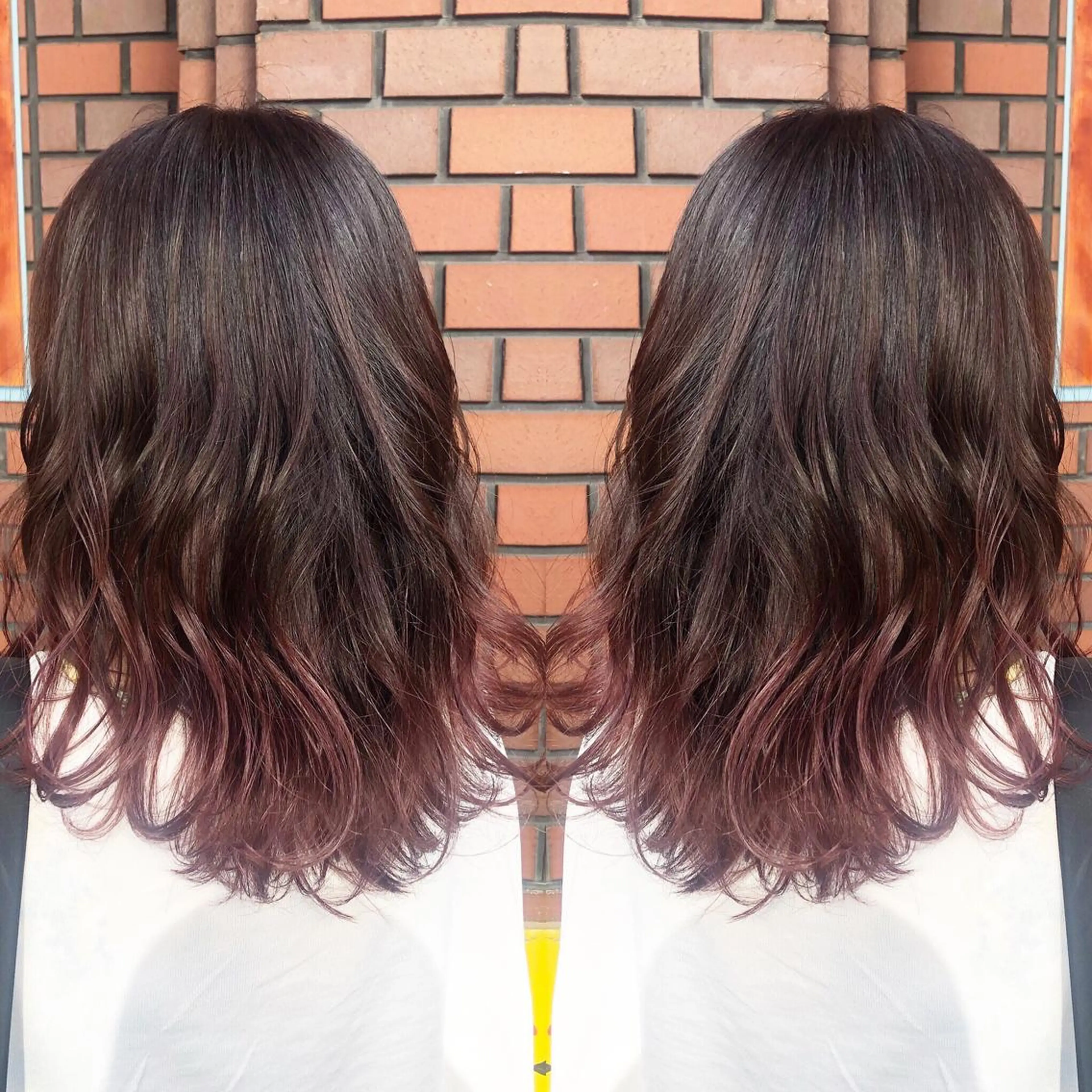 セミロング カラー kr2s アメ村のヘアスタイル