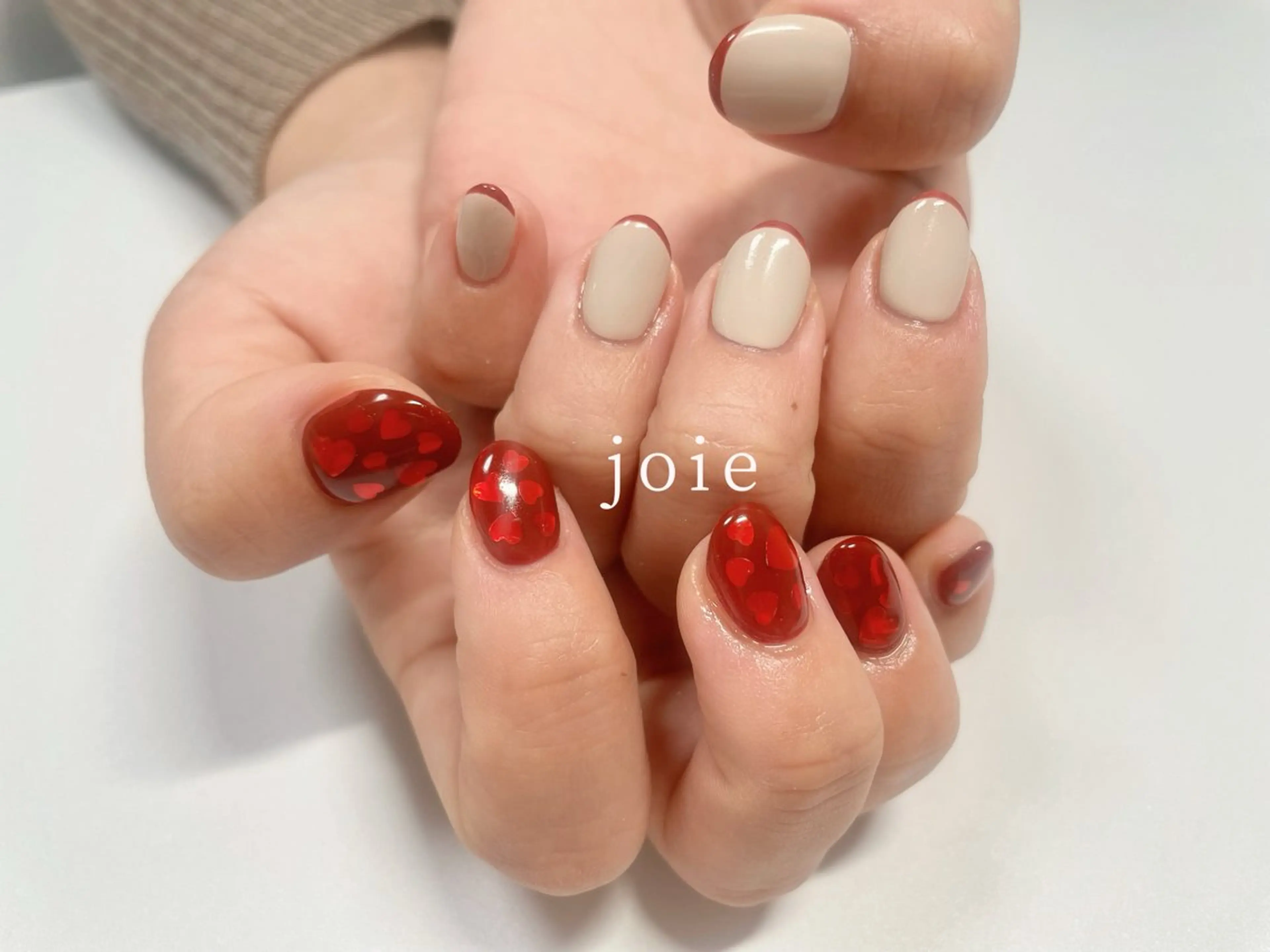 ネイル ハート キラキラネイル バレンタイン Nailist Mikuのネイルデザイン