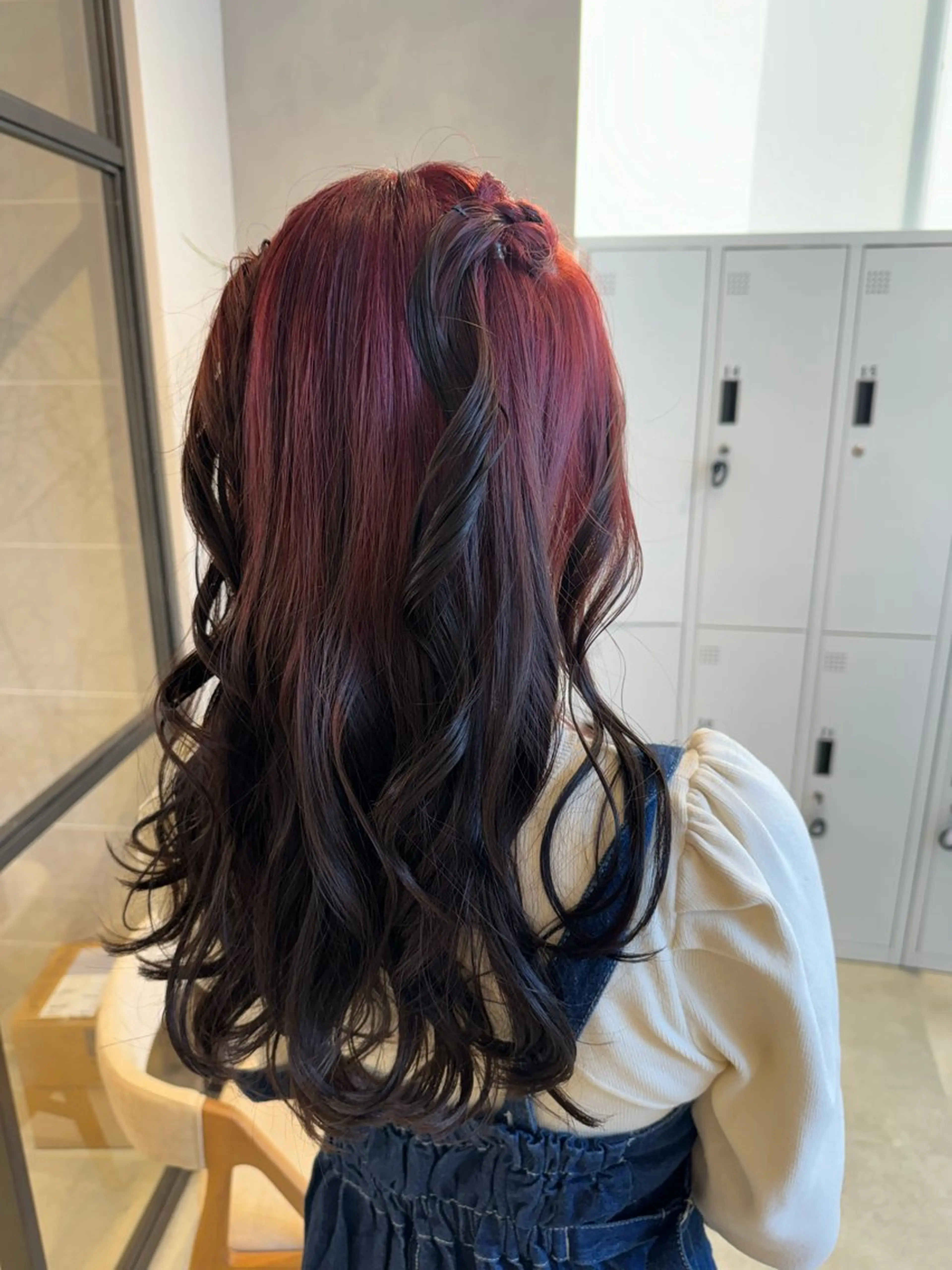 ロング カラー ピンクカラー レッドカラー カット ヘアカラー トリートメント 透明感カラー✨艶髪 制作🌱山根あゆみのヘアスタイル