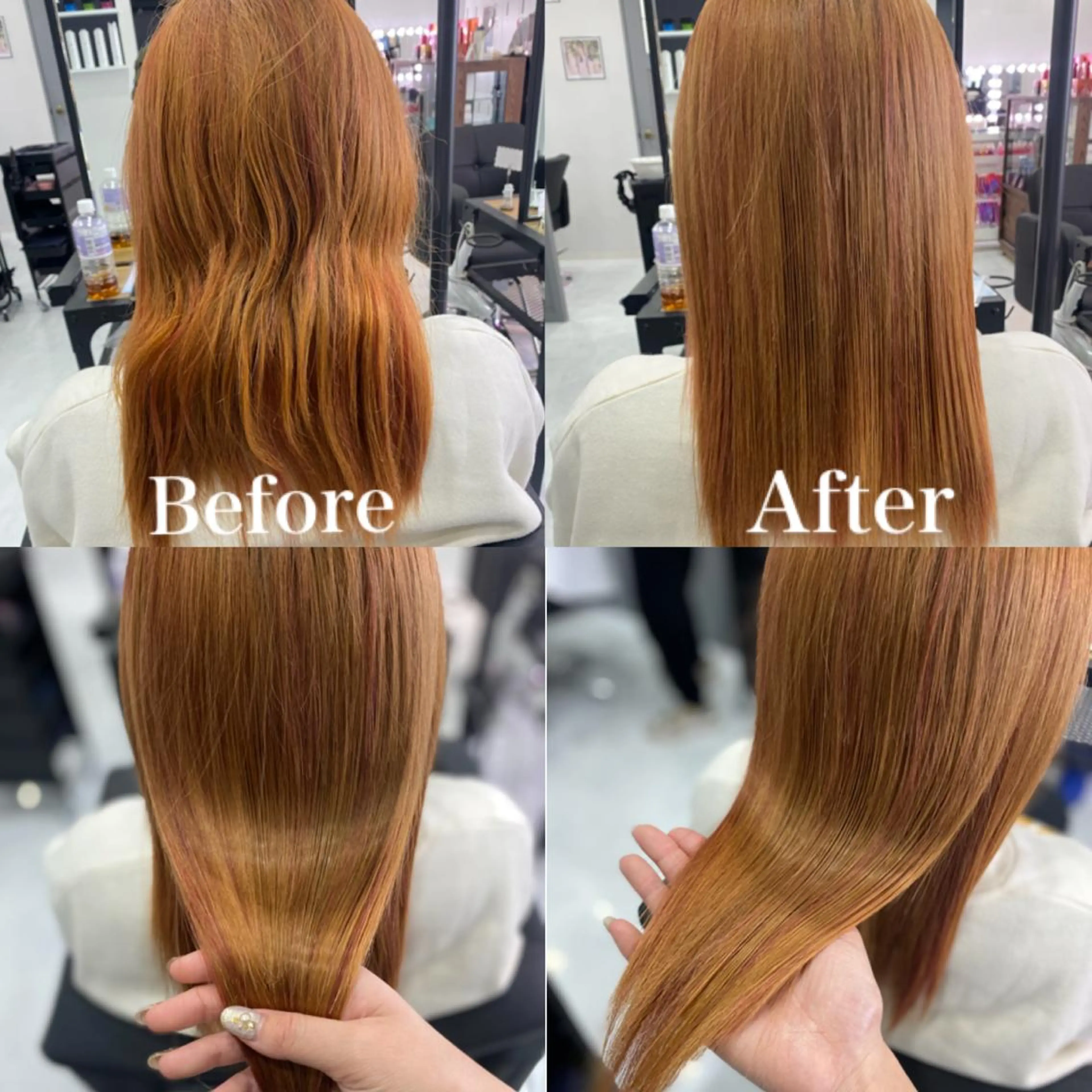 ミディアム カラー ブリーチ トリートメント ヘッドスパ 髪質改善×矯正🫧 韓国ヘアasamiのヘアスタイル