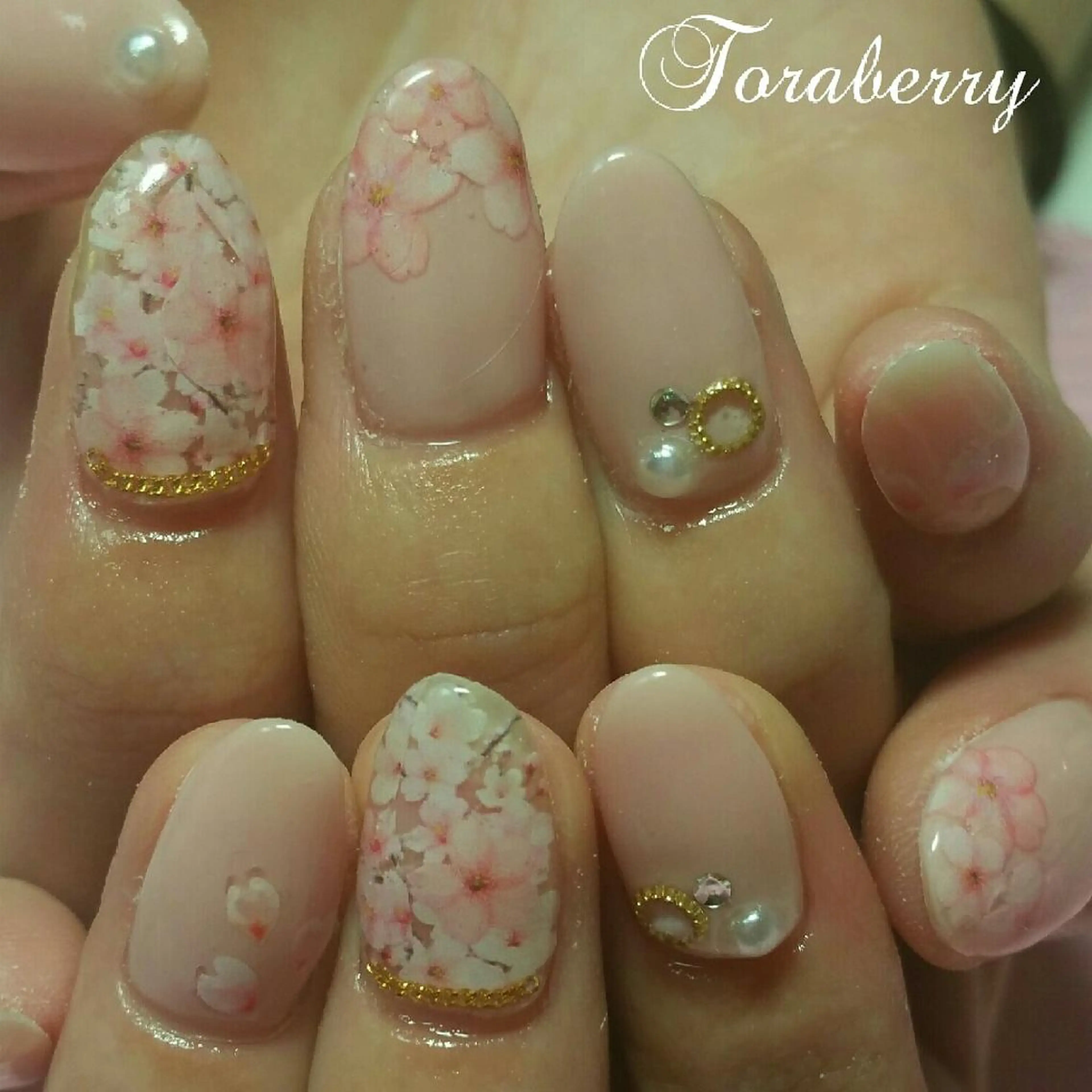 ネイル 桜ネイル 持ち込み ネイリスト なつみのネイルデザイン