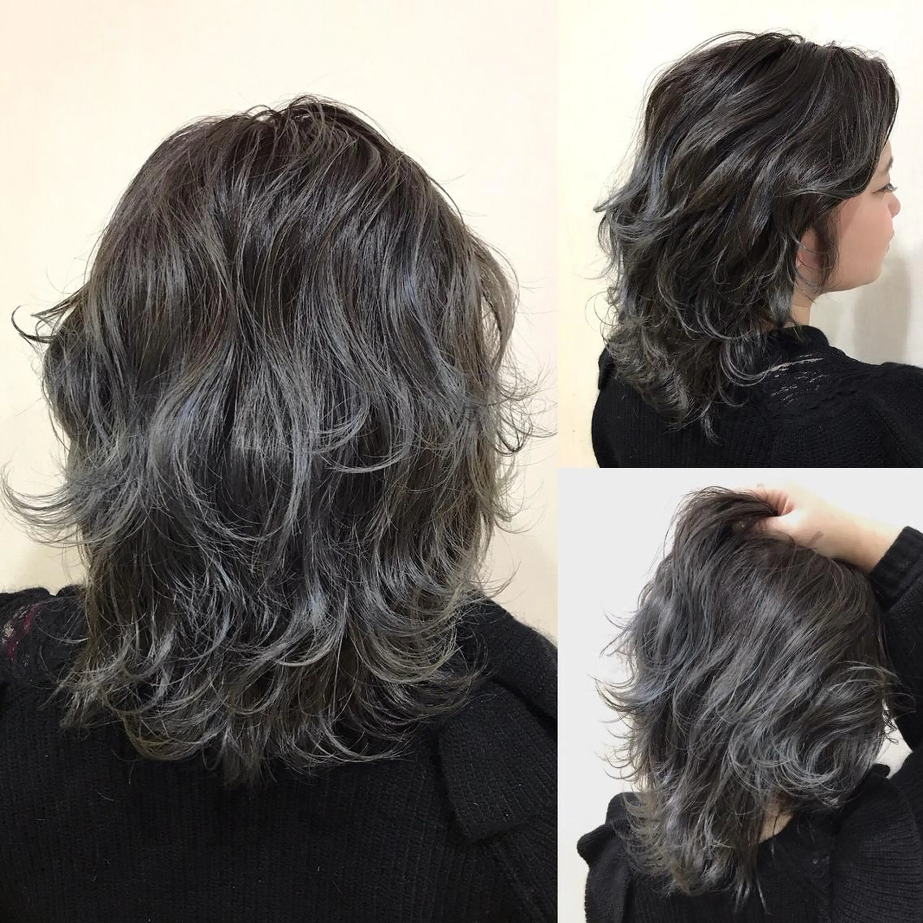 ミディアム カラー パーマ 小顔カット✨ 村上宏樹のヘアスタイル