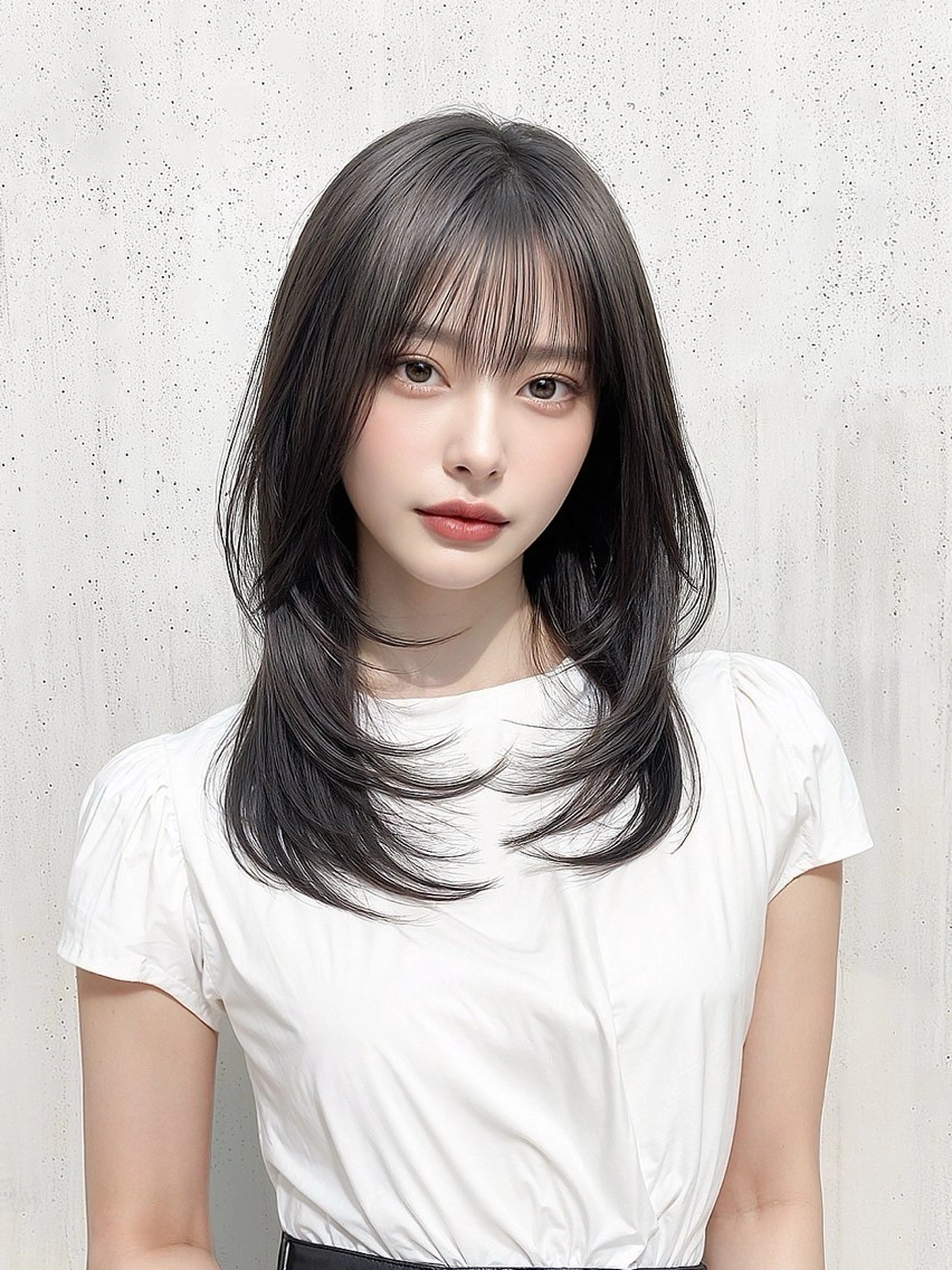 ミディアム カット ヘアカラー 縮毛矯正 トリートメント 髪質改善×韓国ヘア HIROのヘアスタイル