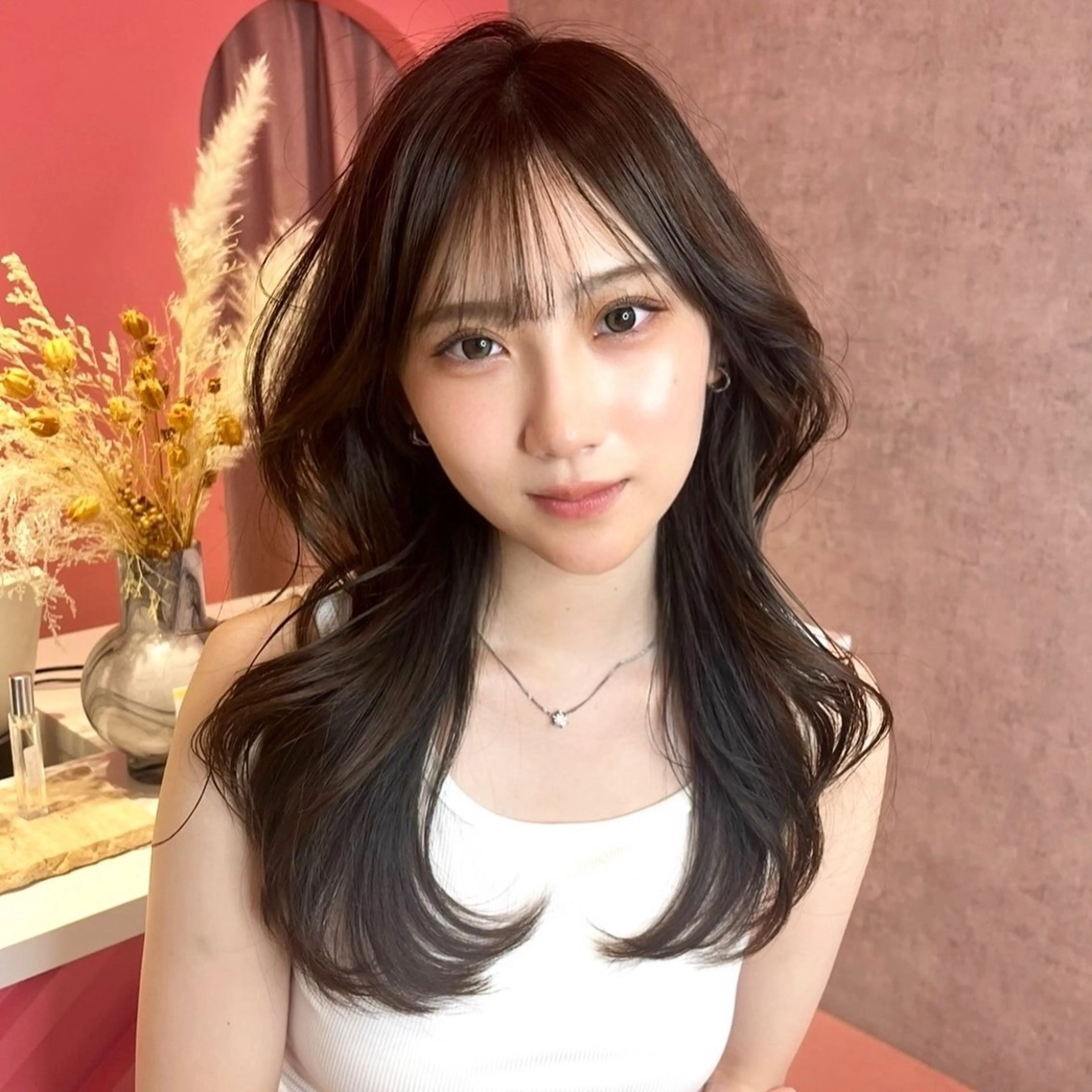 セミロング カラー 山崎/ボブ縮毛矯正 レイヤー髪質改善のヘアスタイル