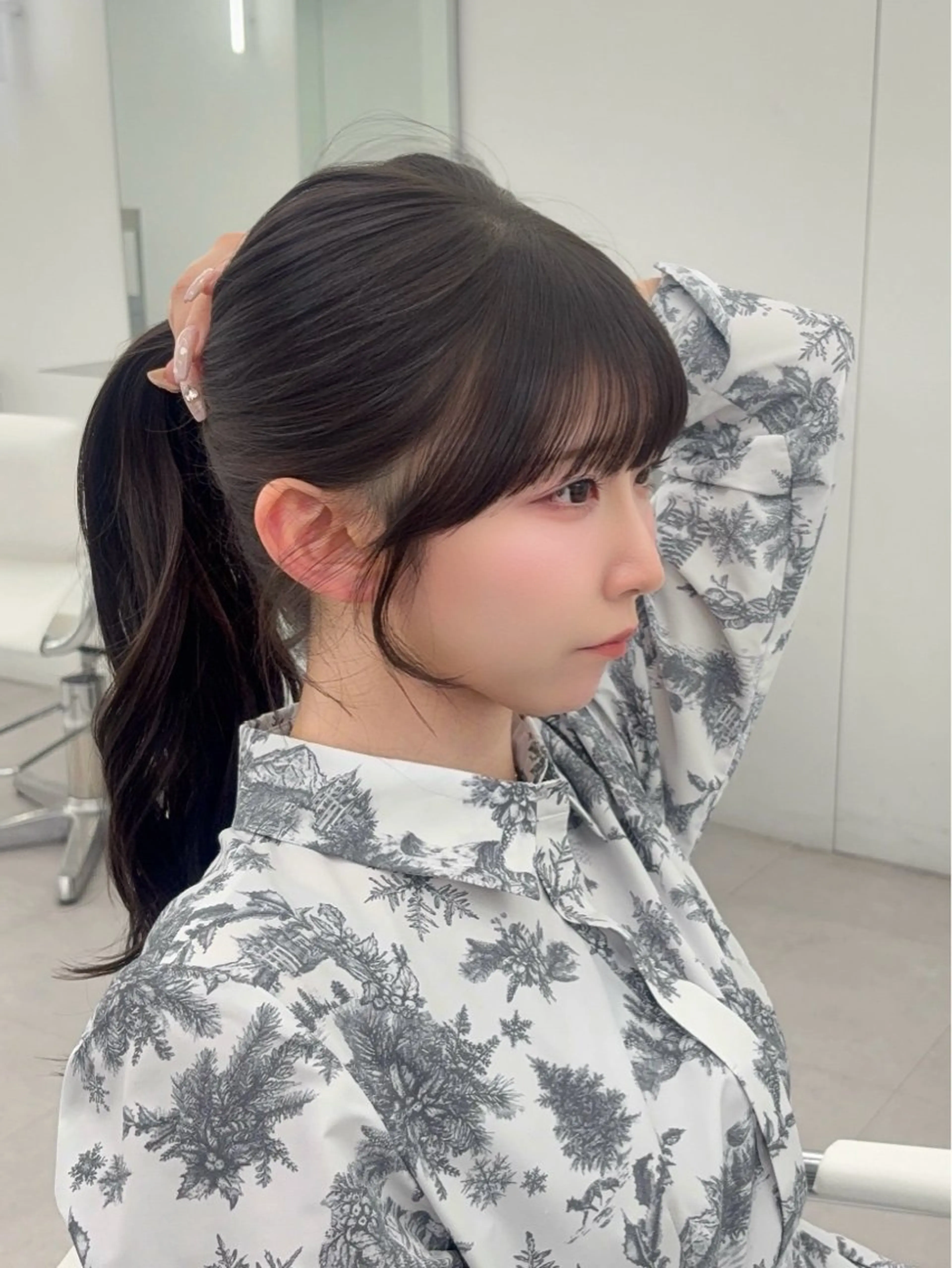 ロング カラー レイヤーカット 小顔カット カット ヘアカラー トリートメント 韓国ヘア/レイヤー/ 顔まわり足立遥奈のヘアスタイル