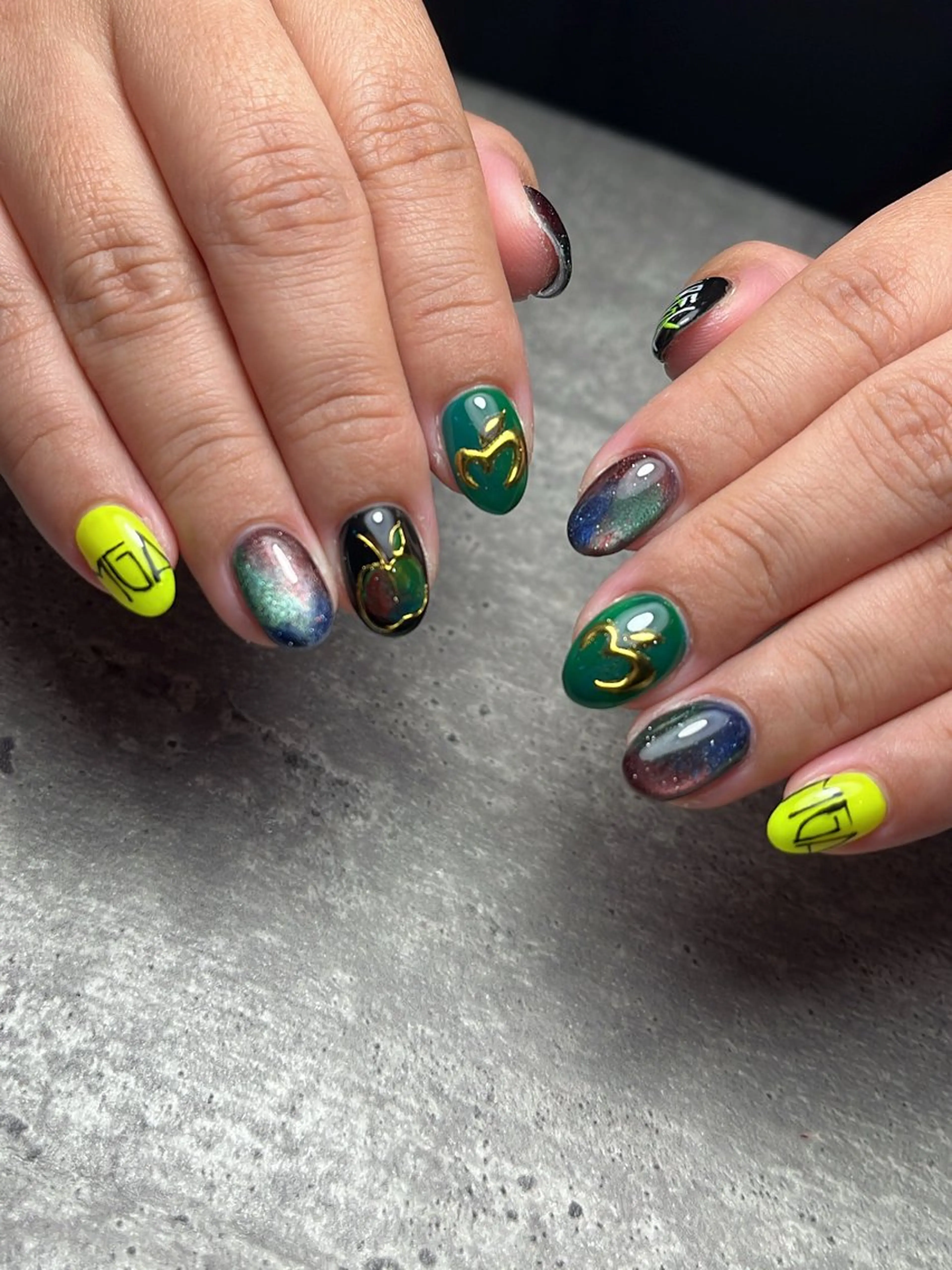 ネイル グリーン HAIR salonTARGET所属・_______ SAKI NAIL.のネイルデザイン