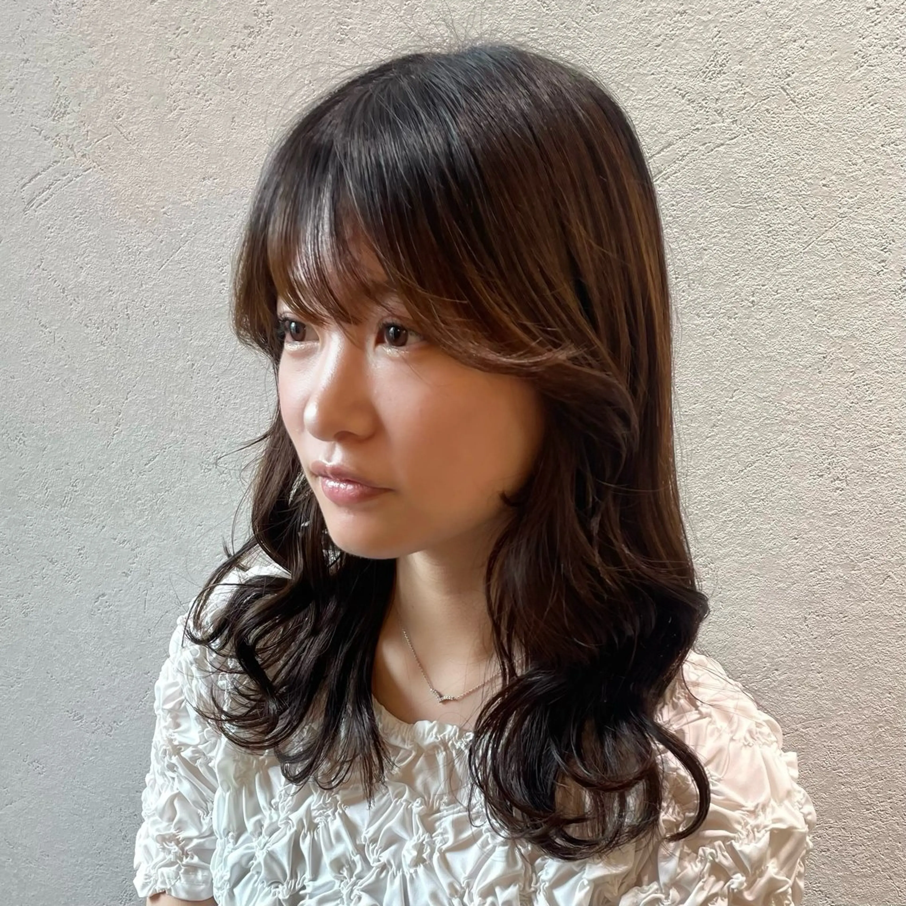 セミロング ヘアカラー 縮毛矯正 透明感 カラー 艶髪 縮毛矯正🫒airiのヘアスタイル