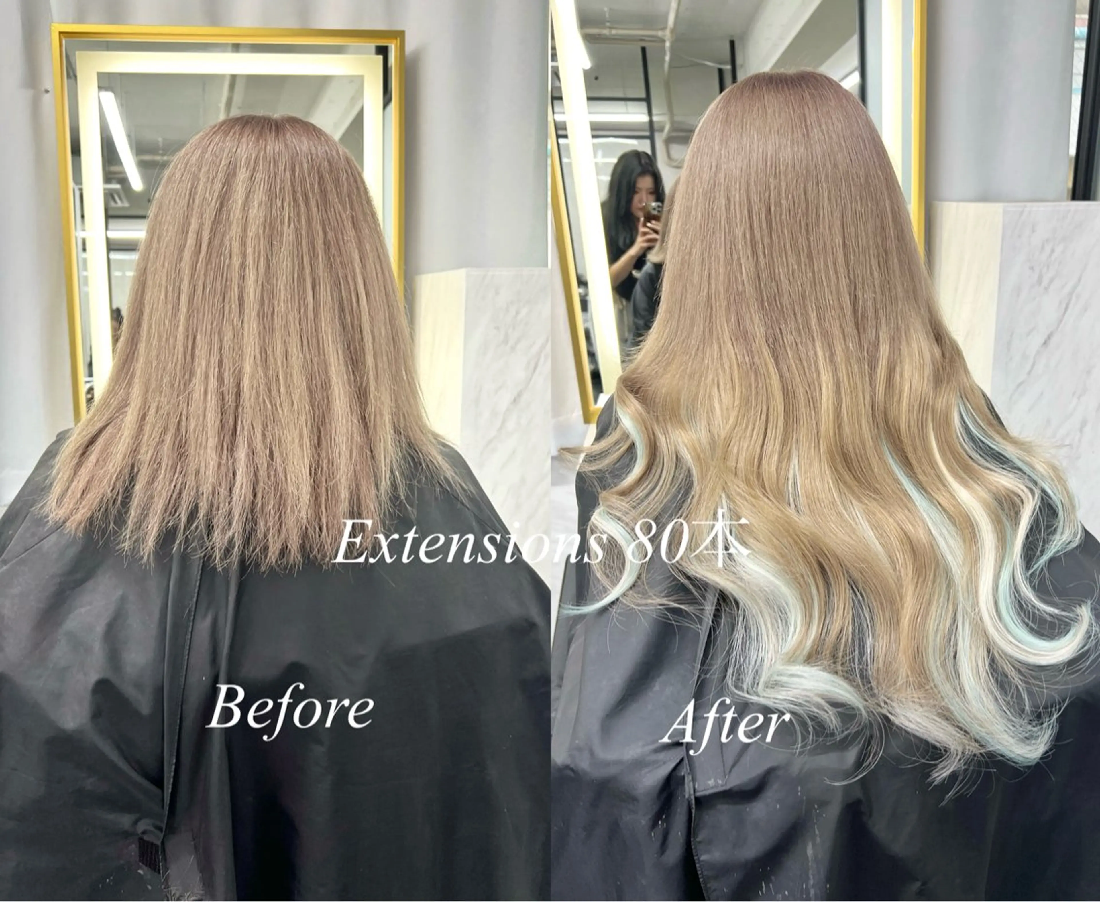 ロング カラー シールエクステ ハイトーンカラー エクステ ヘアカラー エクステ シールエクステ特化 ハイトーン、NANAのヘアスタイル