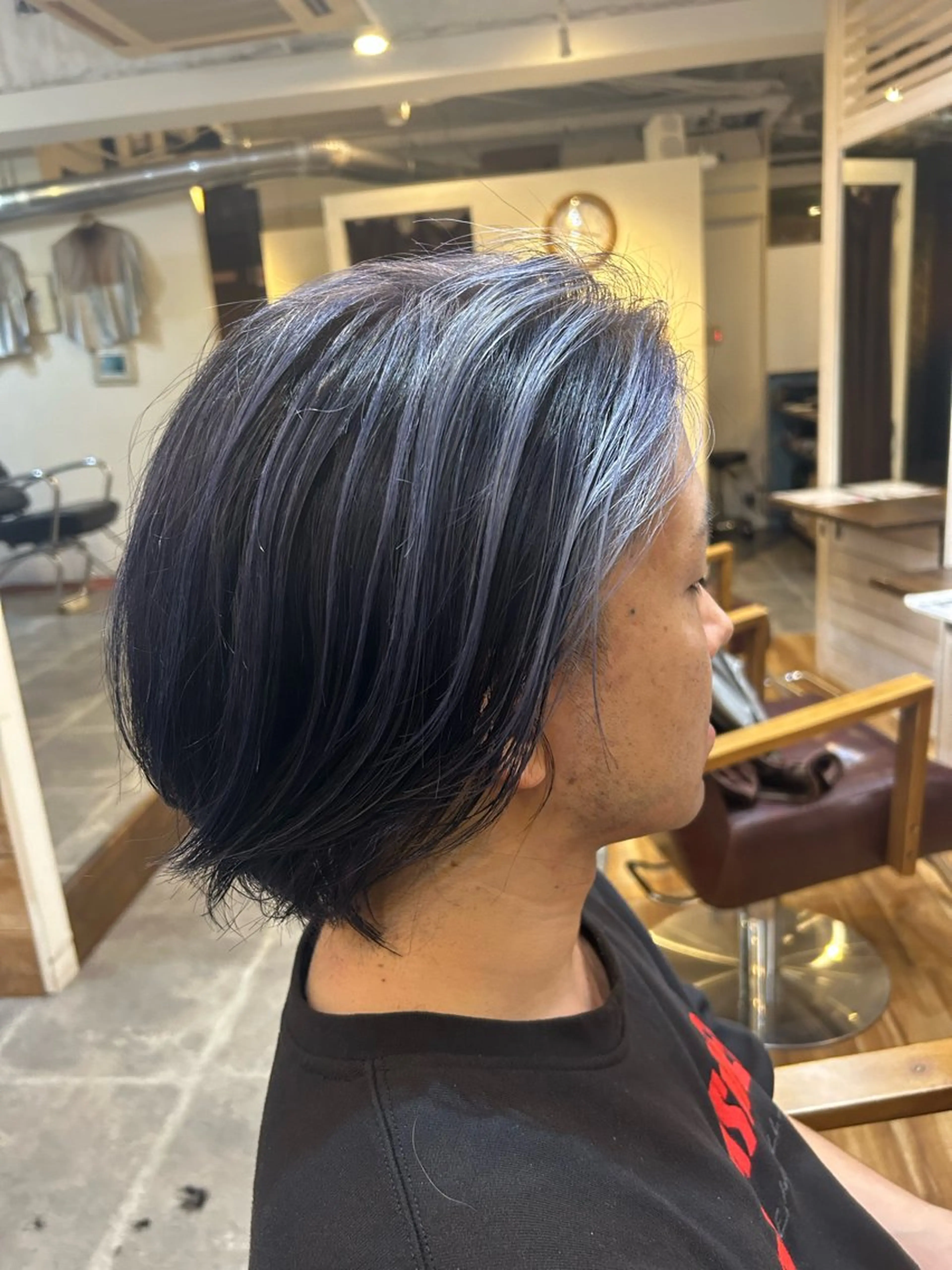 ショート カラー メンズ メンズバレイヤージュ バレイヤージュ レイヤーカット カット ヘアカラー トリートメント CECIL hair なんば店所属・メンズパーマ 艶髪☆店長☆有馬のヘアスタイル