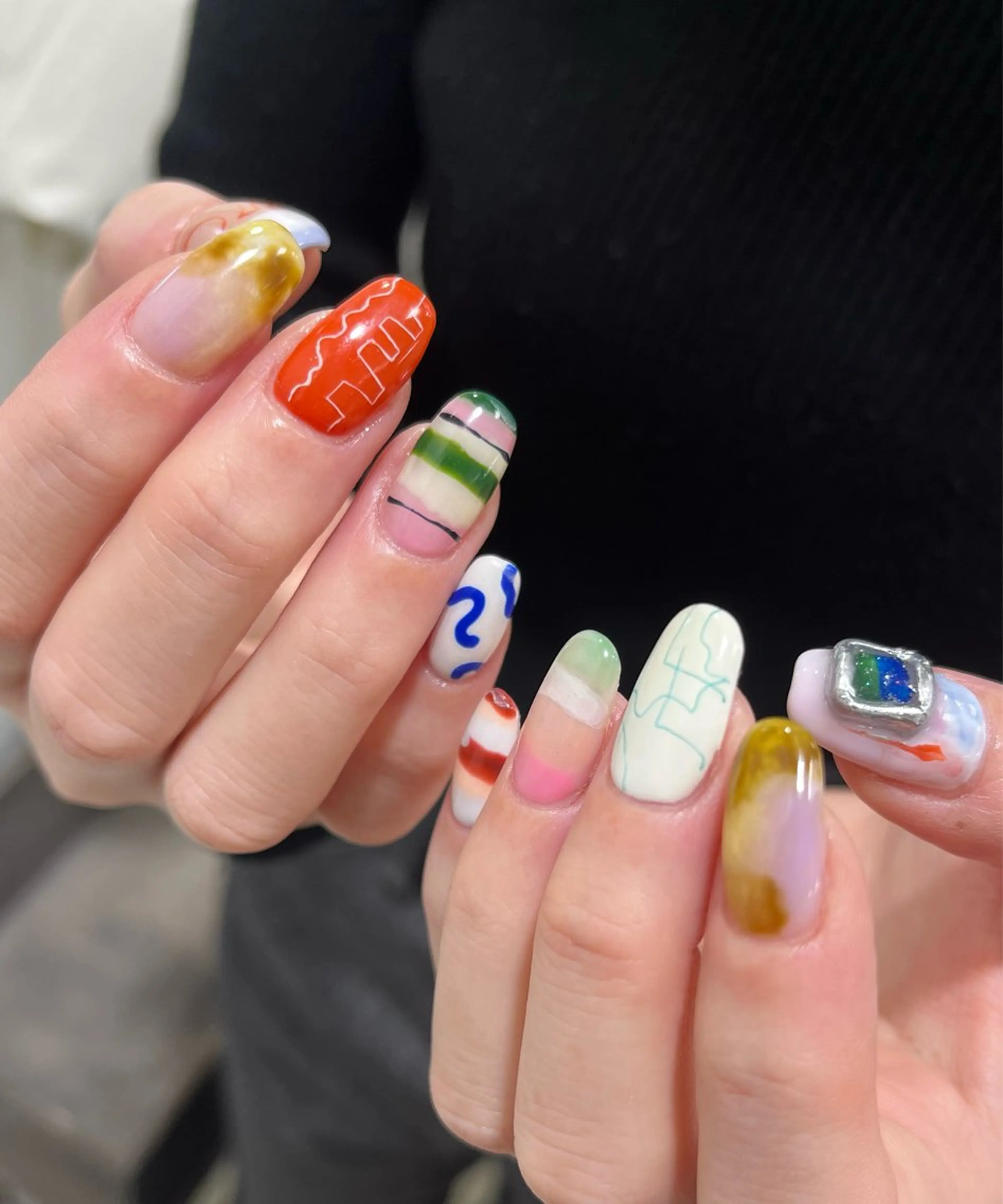 ネイル アートネイル ぷっくりネイル スクエアネイル ハンドネイル フットネイル para ☀︎ sol by BECK所属・Para Sol nail　Maoのネイルデザイン