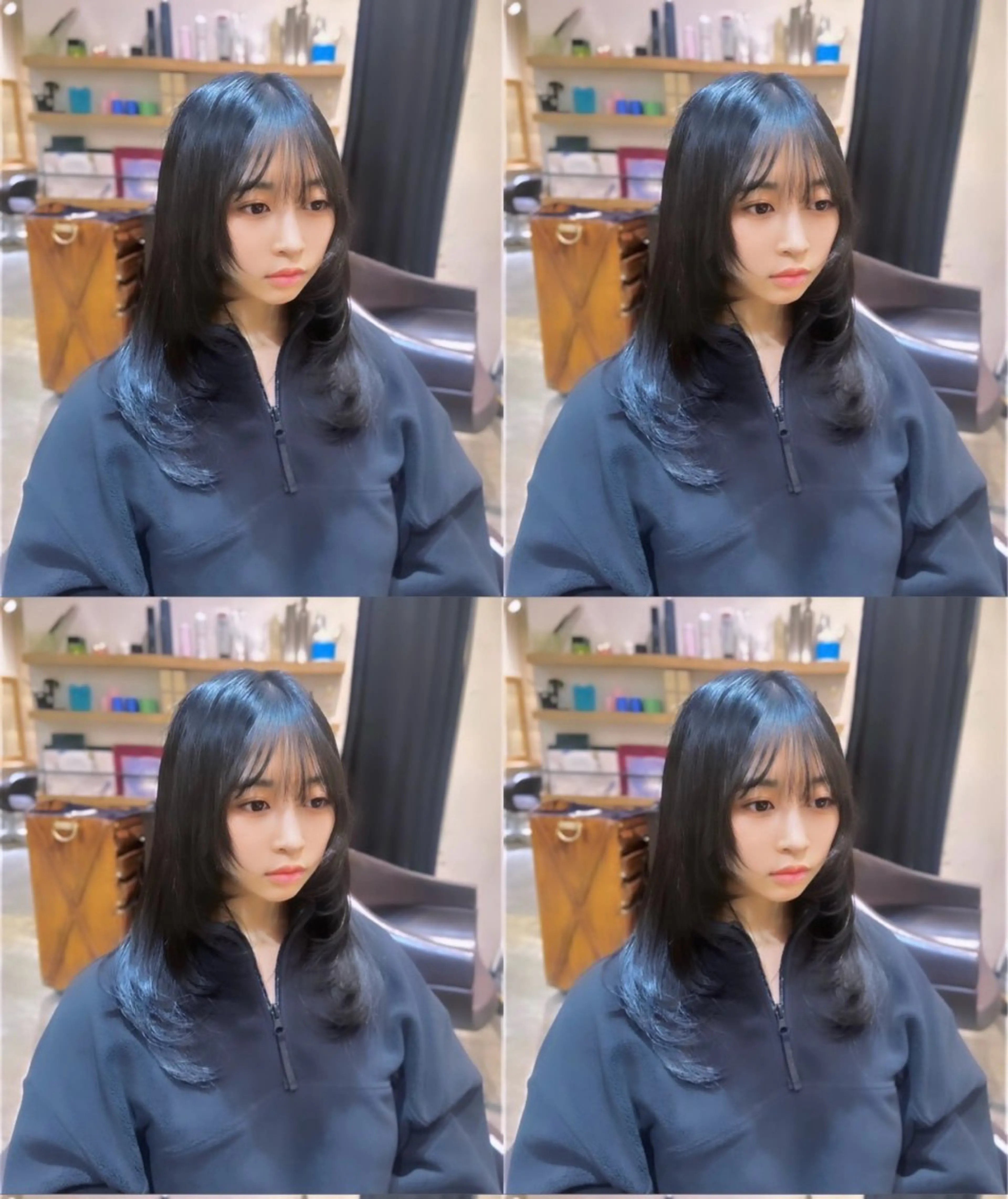 セミロング カラー 髪質改善×韓国 レイヤー ひかるのヘアスタイル