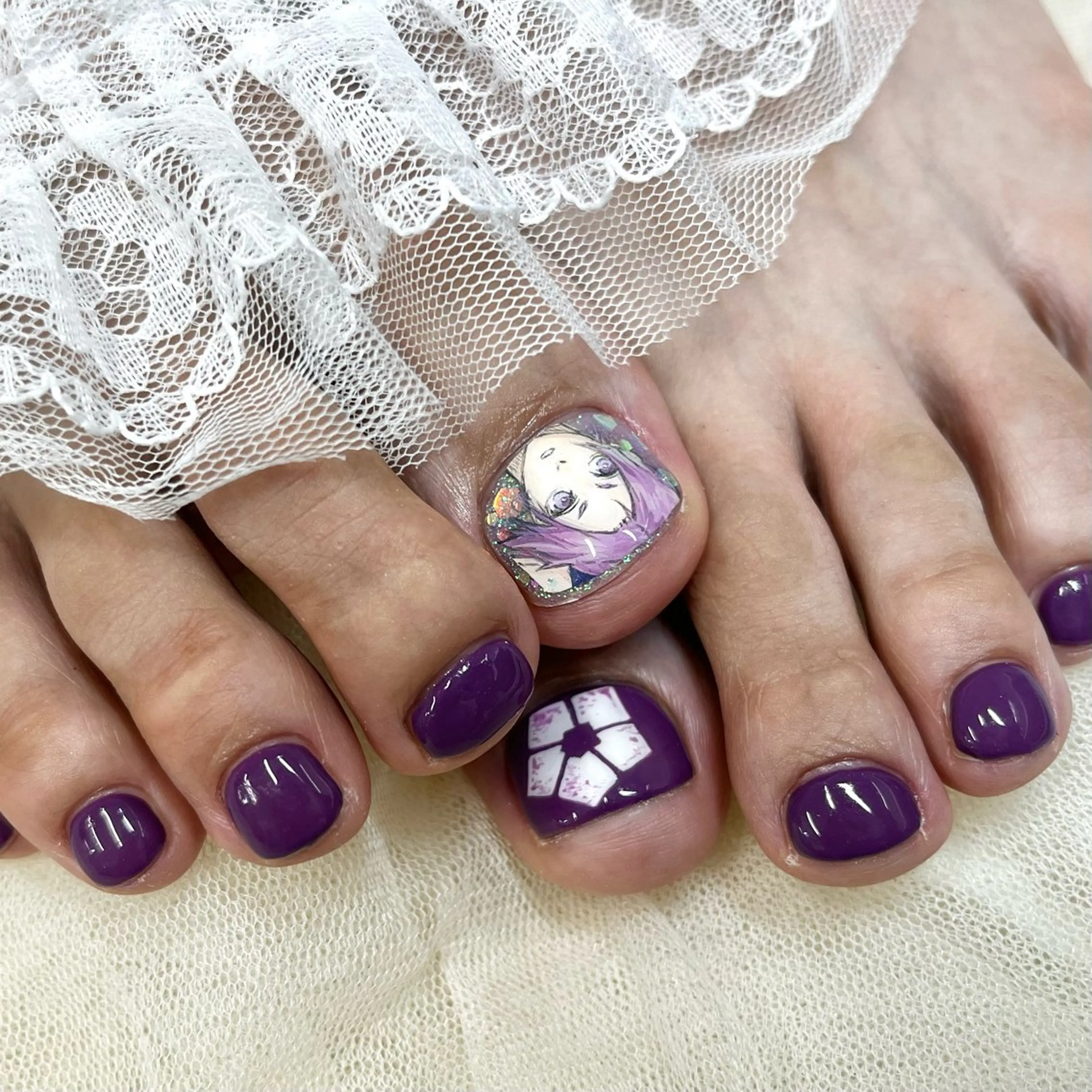 Foot💛痛ネイル1本ワンカラー(ラメかカラー選択可)オフあり【1週間前予約必須】の写真