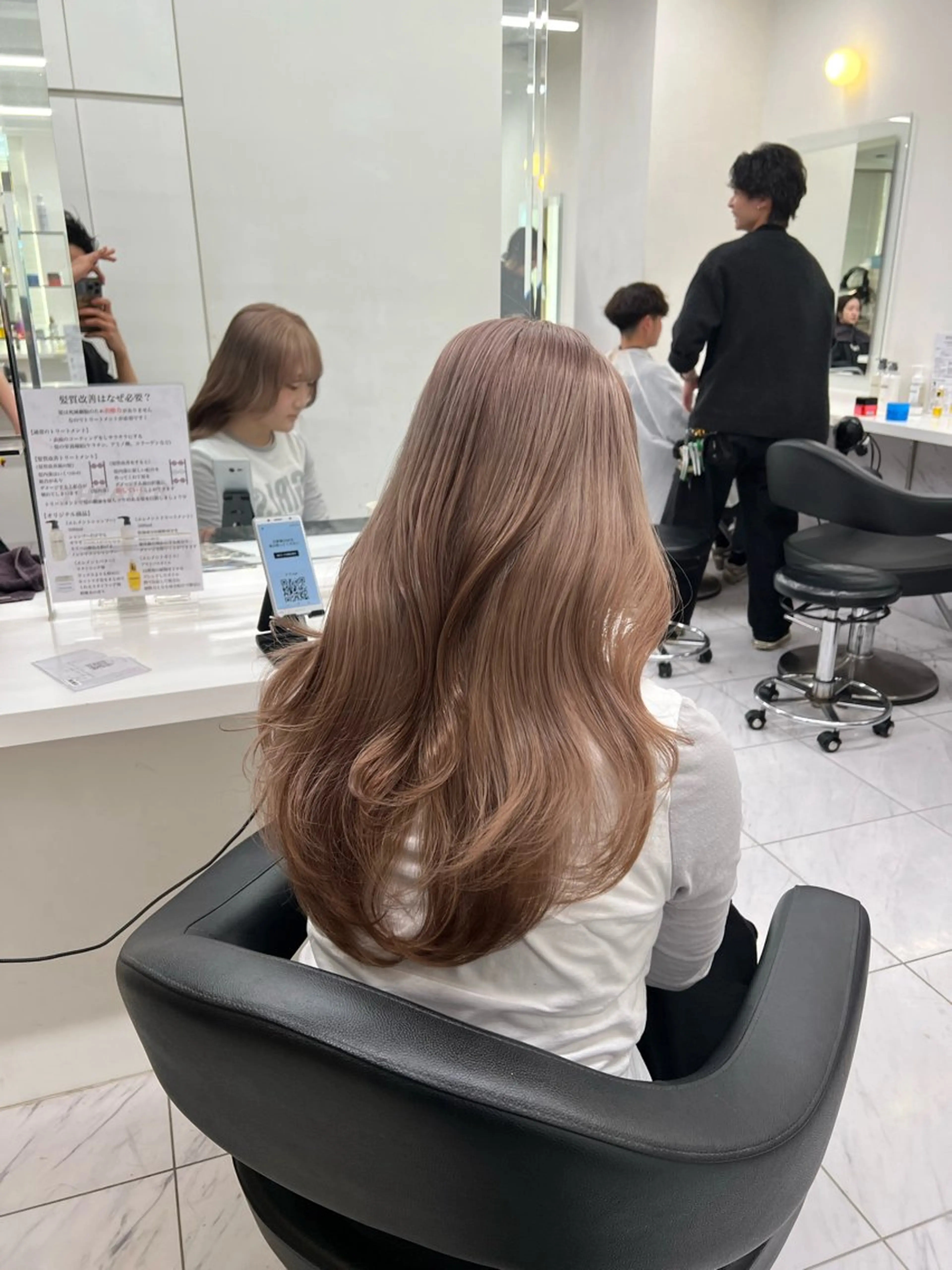 ロング カラー カット ヘアカラー 韓国レイヤーカット /ダブルカラーのヘアスタイル