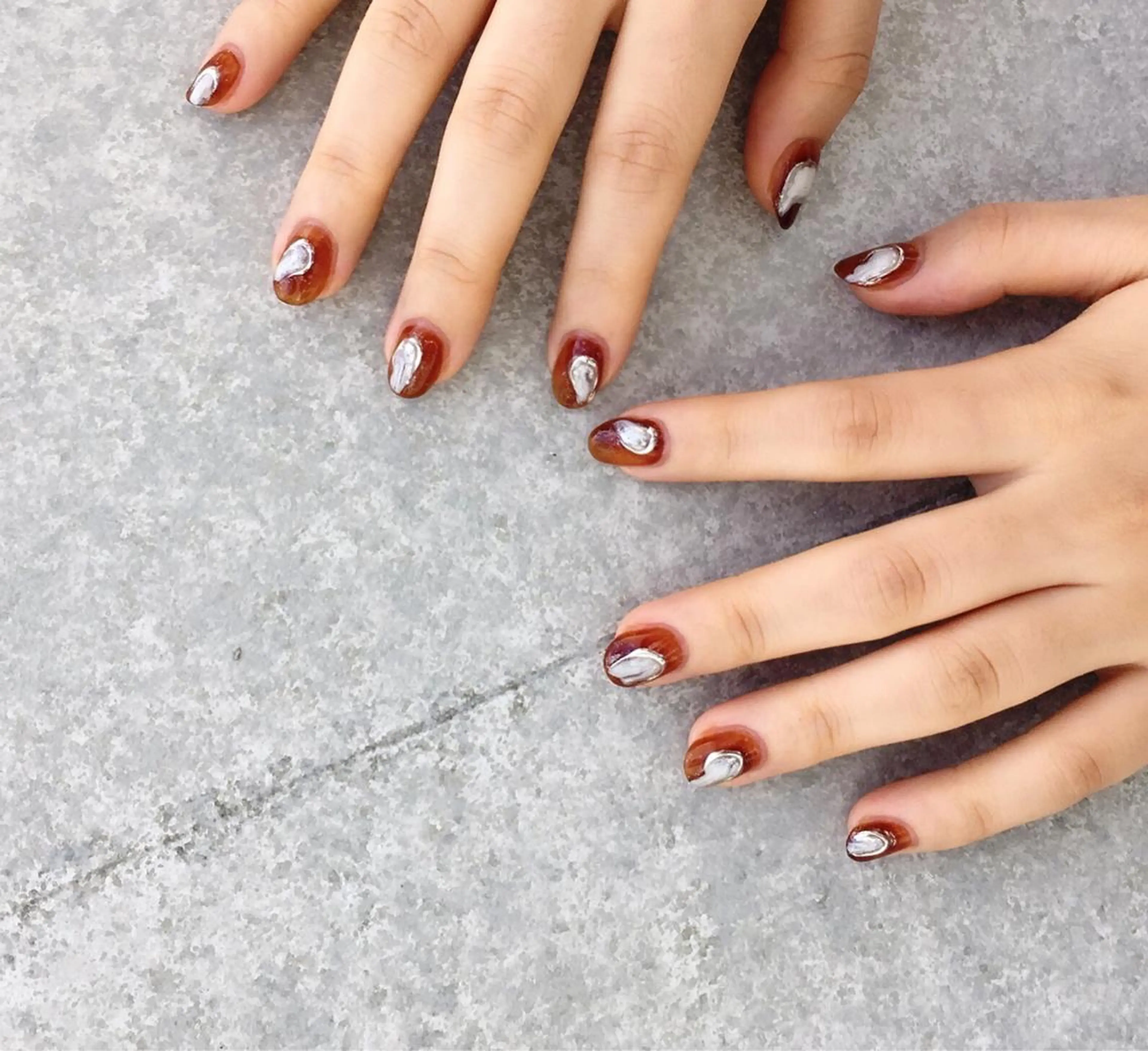 ネイル アートネイル 長さ出し ジェルネイル マットネイル ミラーネイル ハンドネイル nail salon Soeurのネイルデザイン