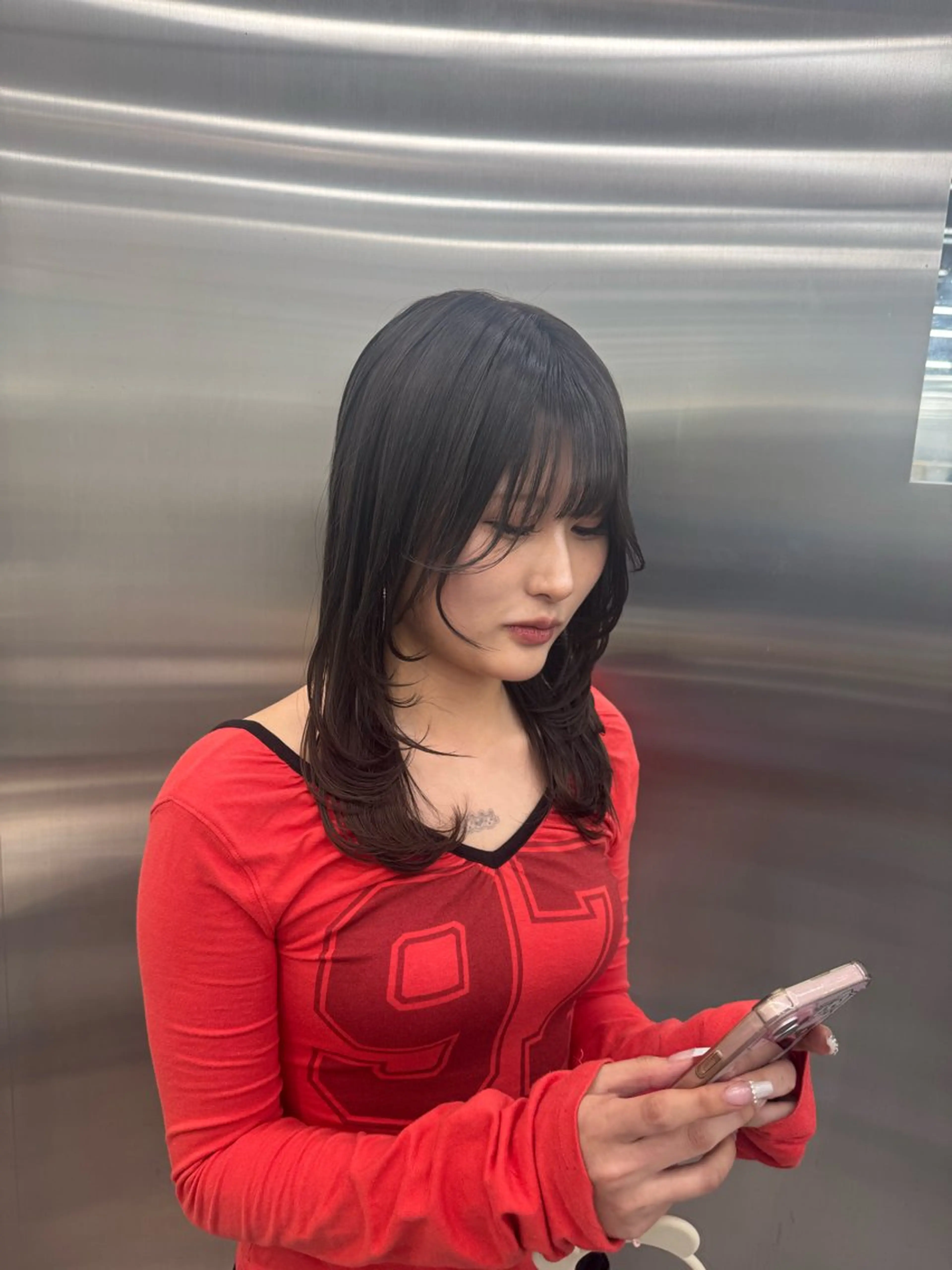 ロング カラー 原 鉄心のヘアスタイル