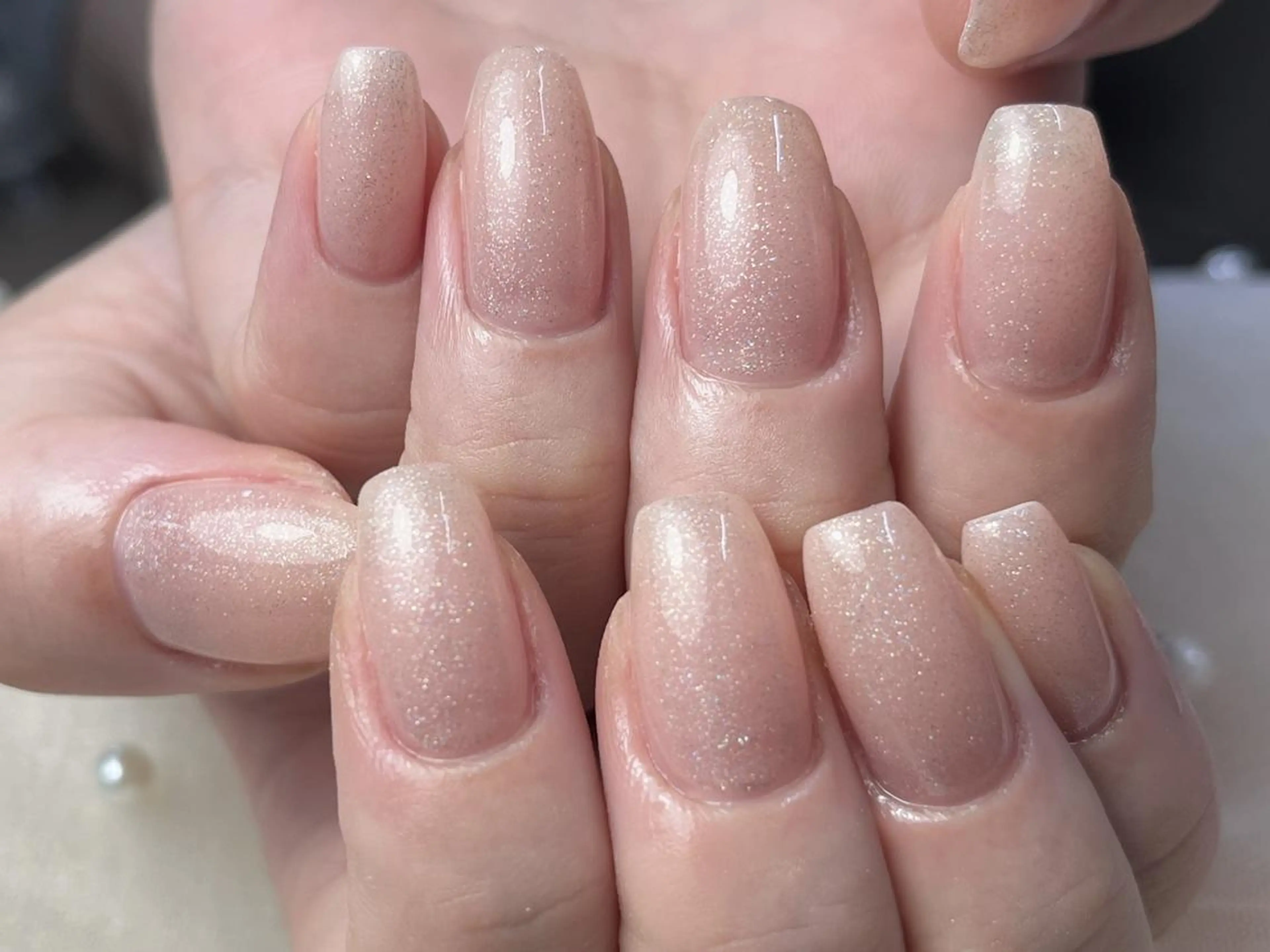 ネイル ラメ(グリッター) オフィスネイル シンプルネイル ハンドネイル ToliyDeliy Nail Salonのネイルデザイン