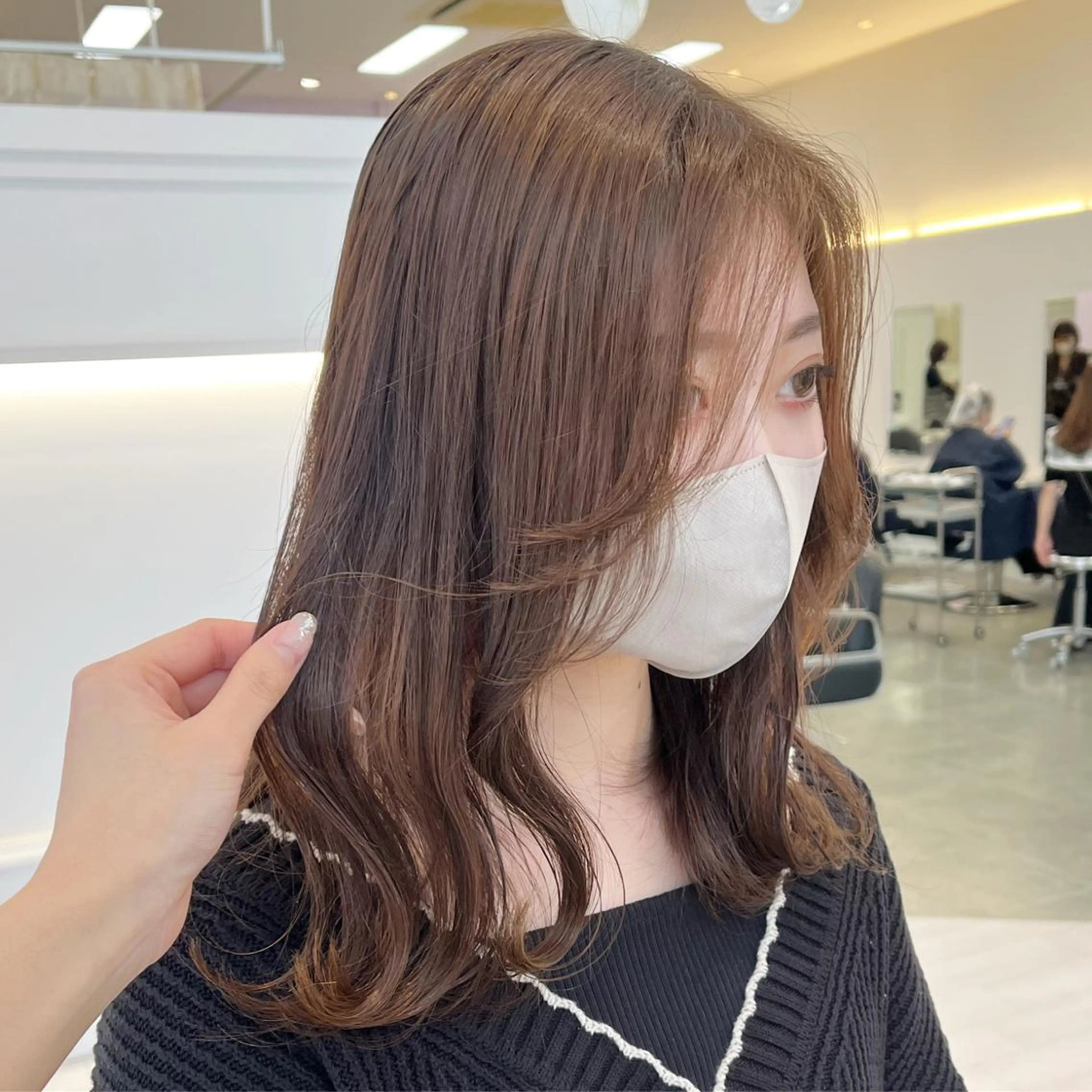 ミディアム カラー カット ヘアカラー トリートメント GOODDAY ヘアサロンのヘアスタイル