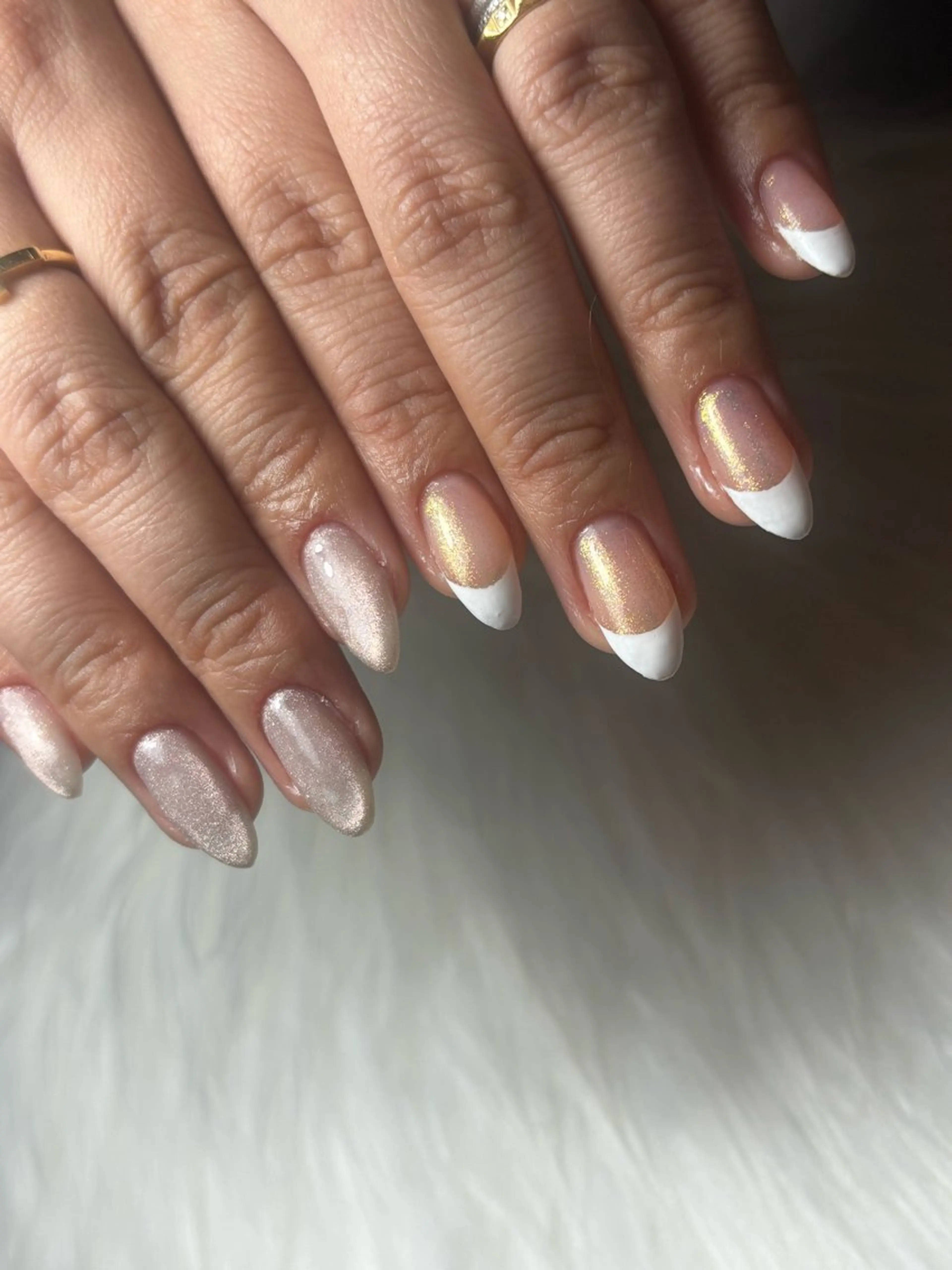 ネイル フレンチネイル マグネットネイル ハンドネイル MIKA ♡のネイルデザイン