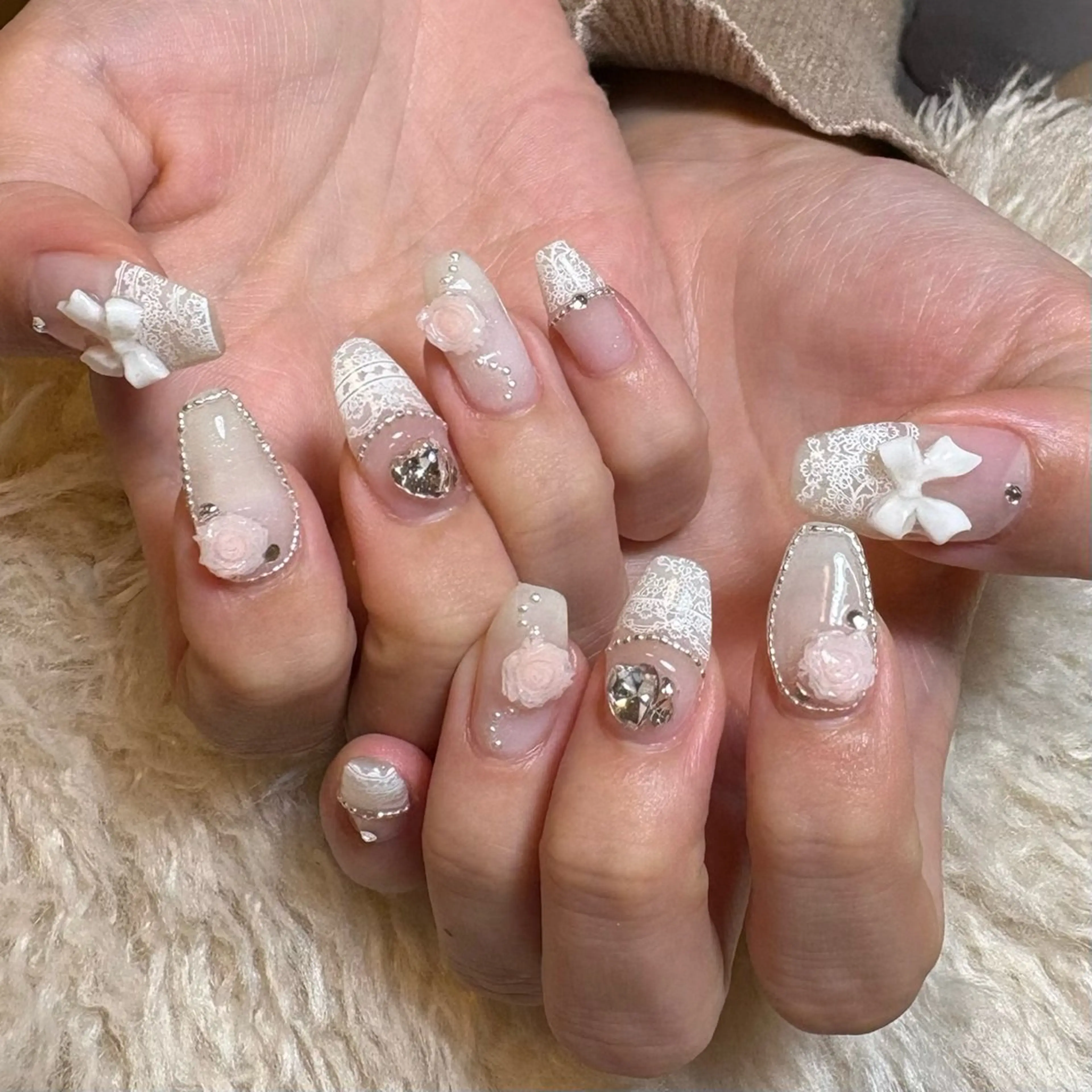 ネイル レース ホワイト nailsalon kiii'sのネイルデザイン