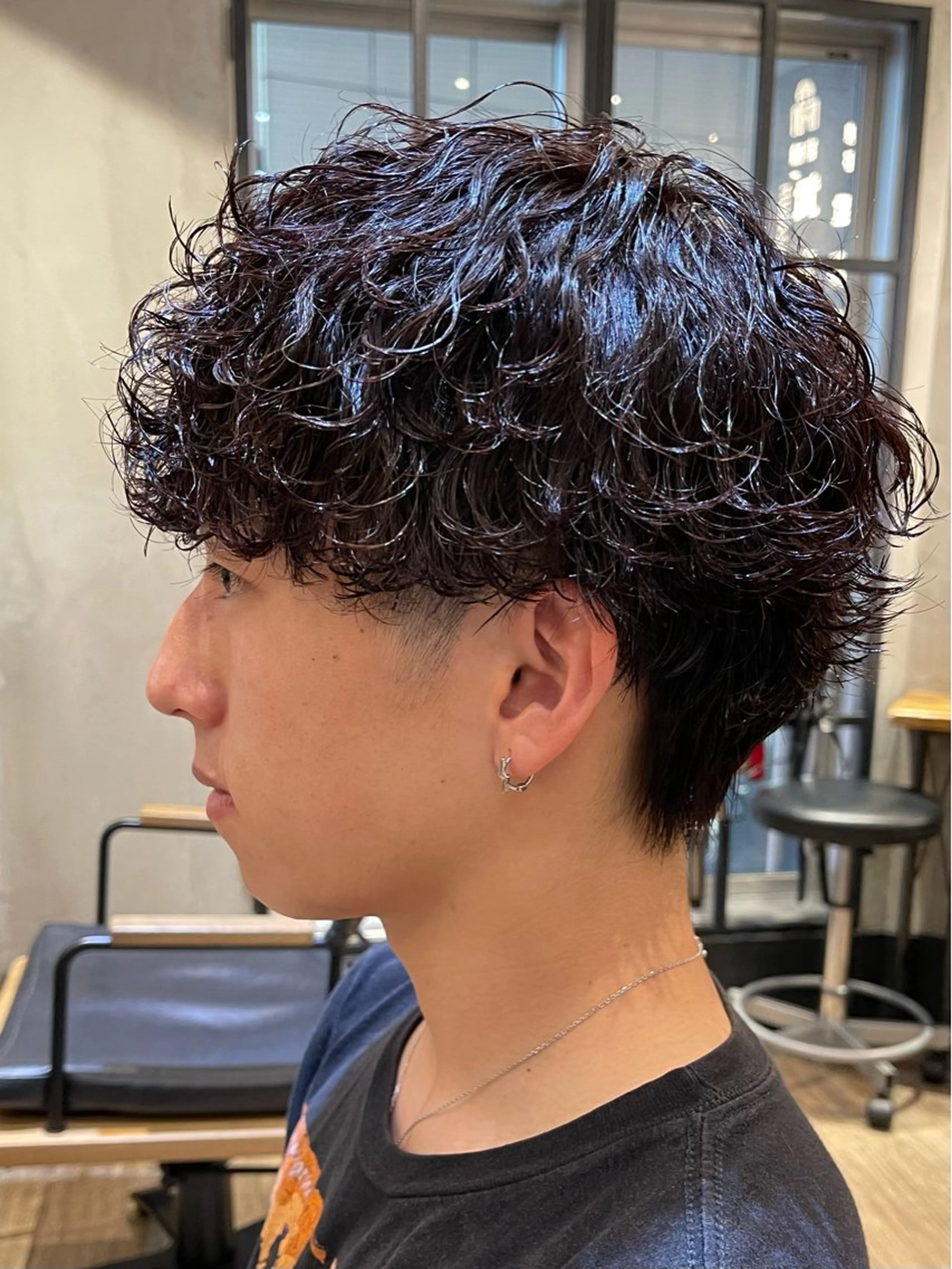 ショート パーマ メンズ ビジネス フェードカット メンズ韓国風 マッシュ メンズパーマ カット パーマ トリートメント ヘアセット amie高崎所属・高崎メンズパーマ 髪質改善TAKEのヘアスタイル