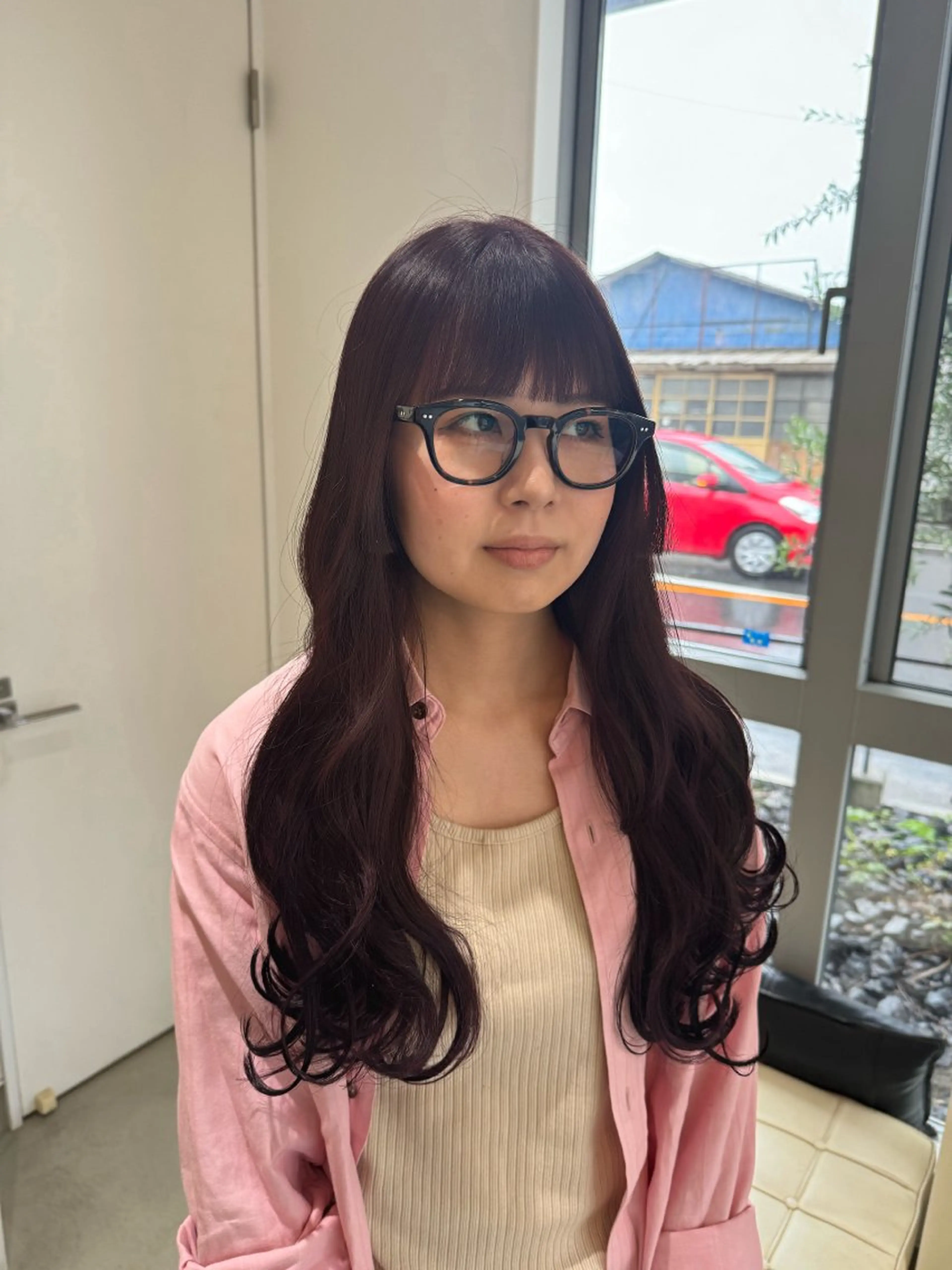 ロング カラー 黒髪 ブラウンカラー ピンクカラー ピンクブラウン mir所属・堀越 美羽のヘアスタイル
