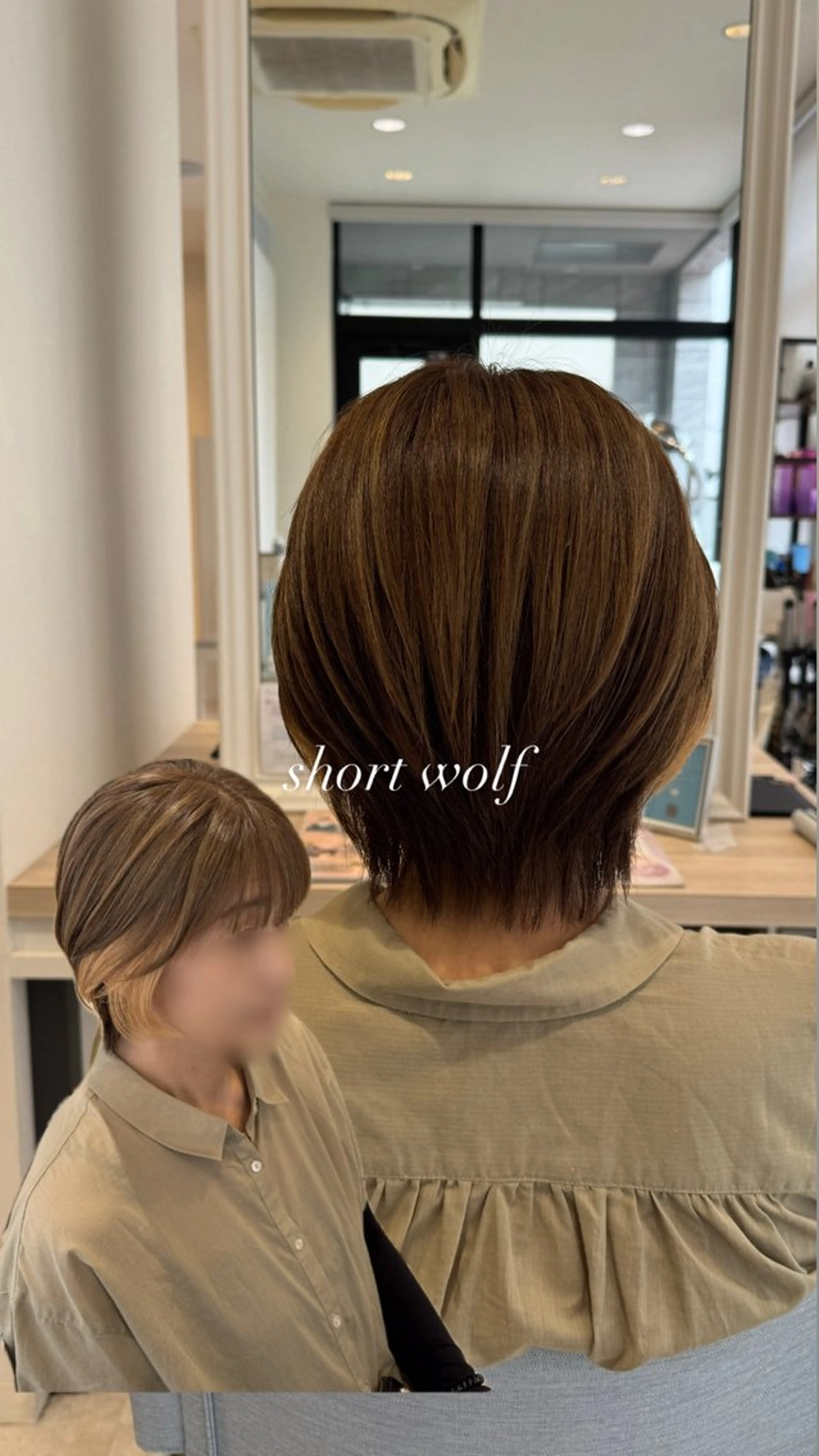ショート カラー ベージュカラー ブリーチ ハイライトカラー オリーブベージュ ハイライト カット RIN🍎ウルフカッ ト/デザインカラーのヘアスタイル