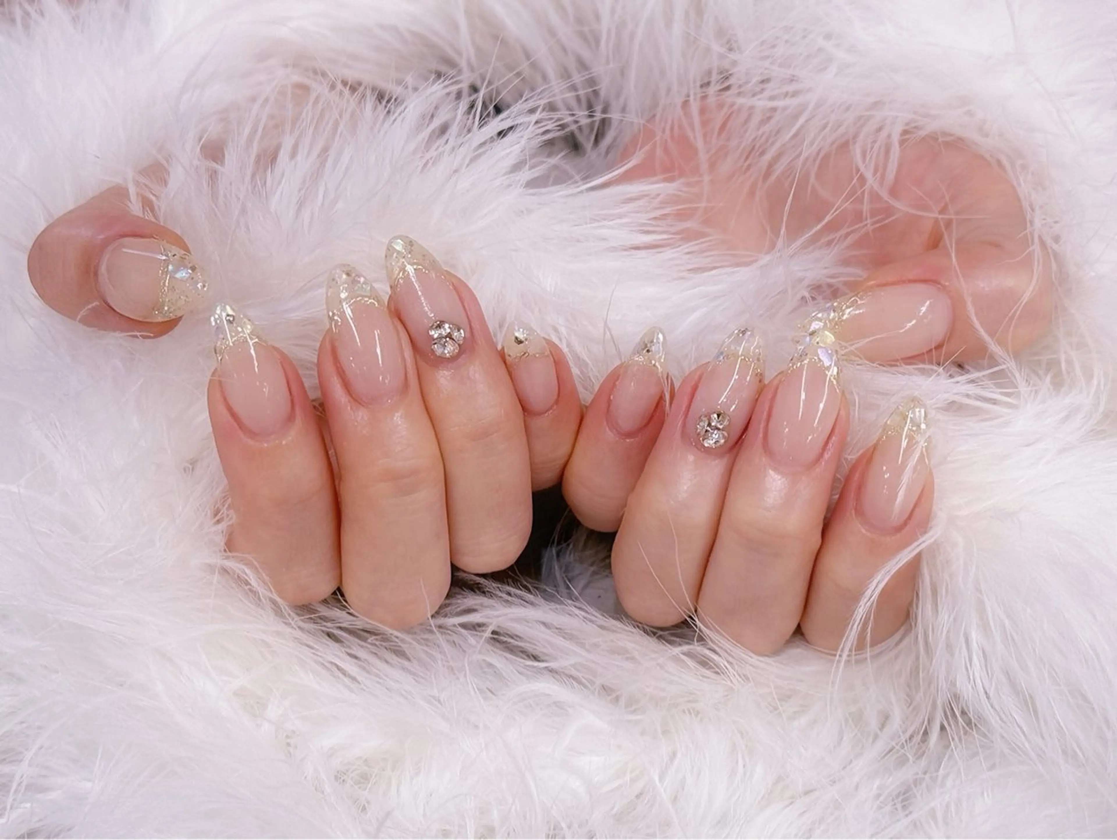 ネイル アートネイル フラッシュネイル フラワーネイル ジェルネイル ガーリー ハンドネイル Puti nailのネイルデザイン