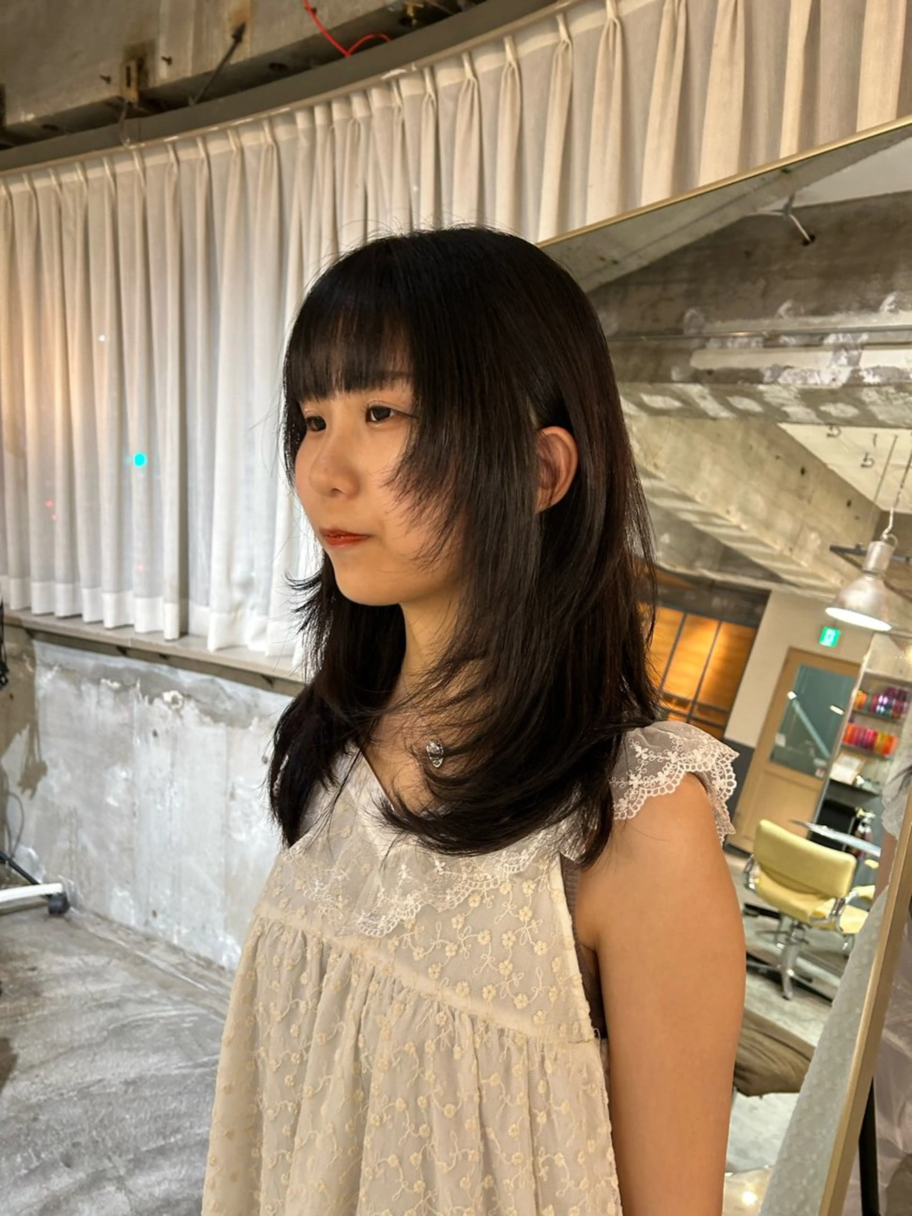 セミロング カラー ブロンド ハイトーンカラー ボブ エクステ ハイレイヤー カット 丸みショート /NAGISAのヘアスタイル