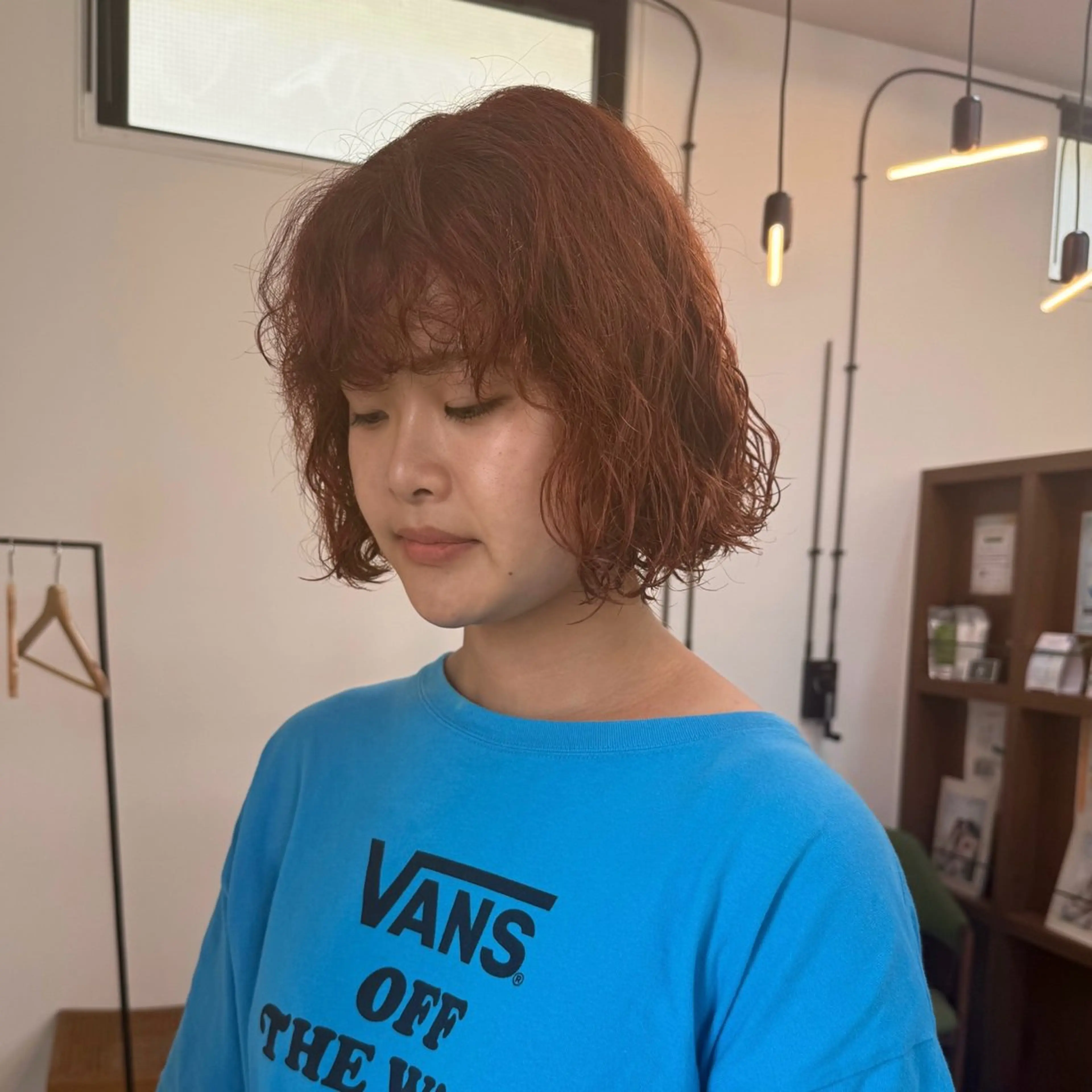 ミディアム パーマ ヘアカラー トリートメント shin enom yuukaのヘアスタイル