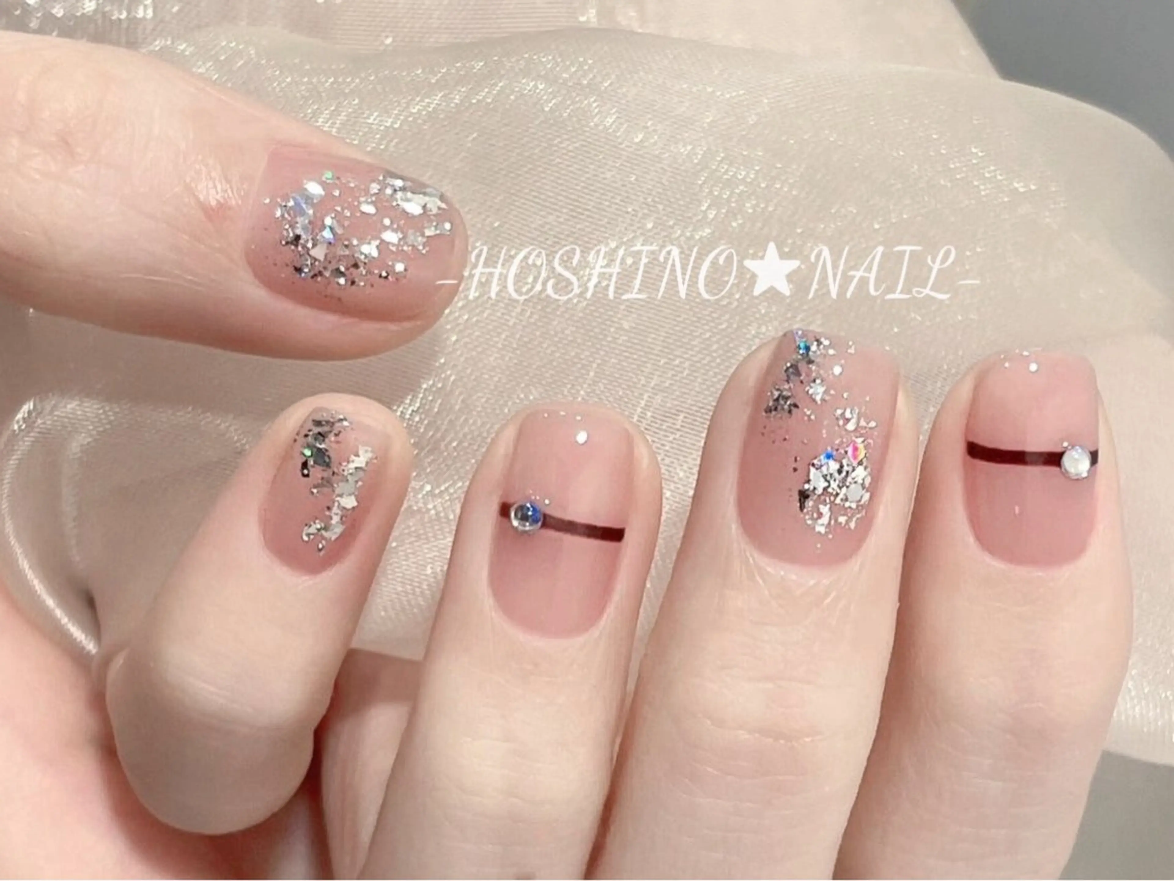 ネイル オーロラネイル チークネイル ドット フットネイル フレンチネイル ハンドネイル ★HOSHINO NAIL★新宿店のネイルデザイン