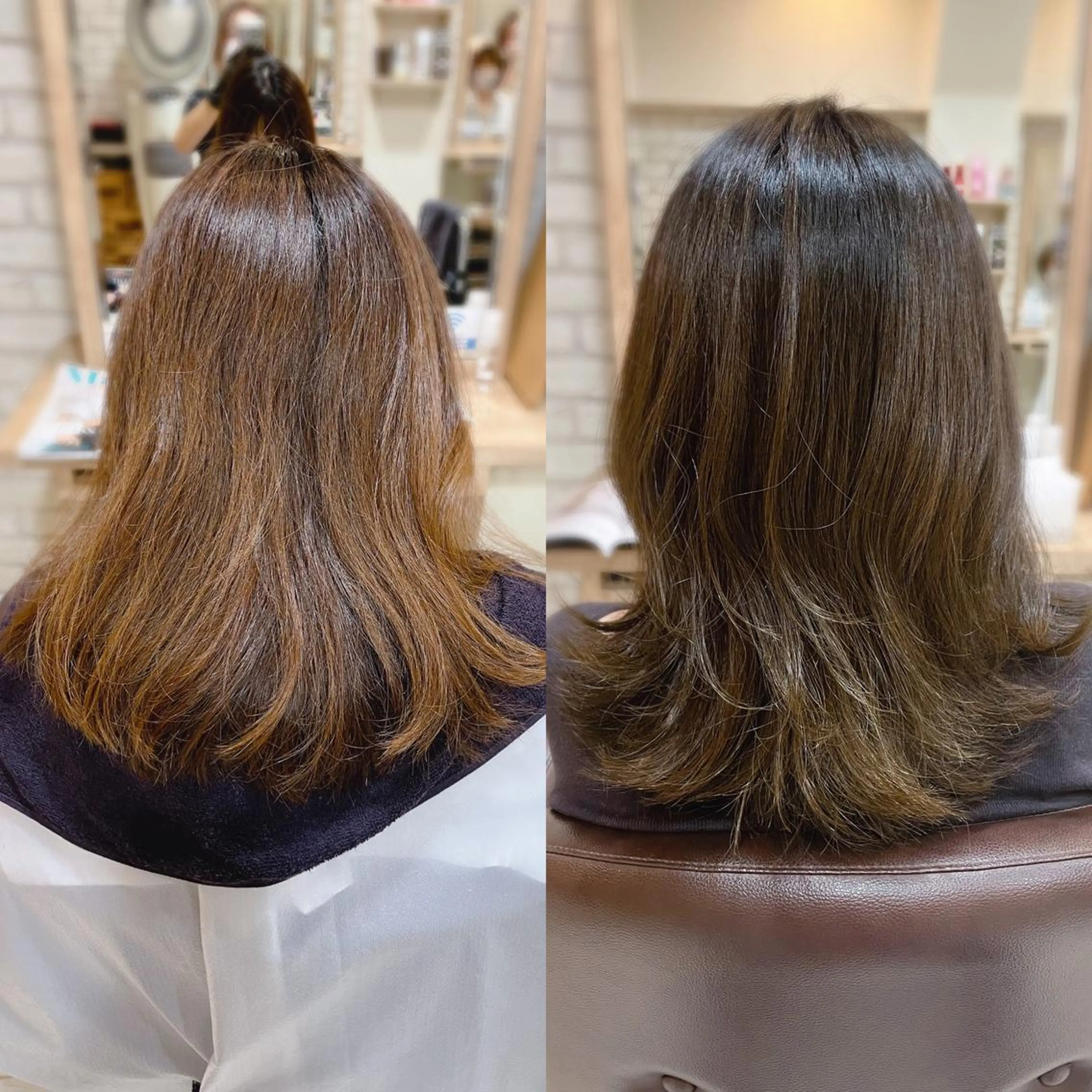 セミロング カラー ブリーチ グラデーションカラー ブリーチなしカラー カット ヘアカラー トリートメント ヘッドスパ 銀座🌈ケアカラー/ ヘッドスパ /清水のヘアスタイル