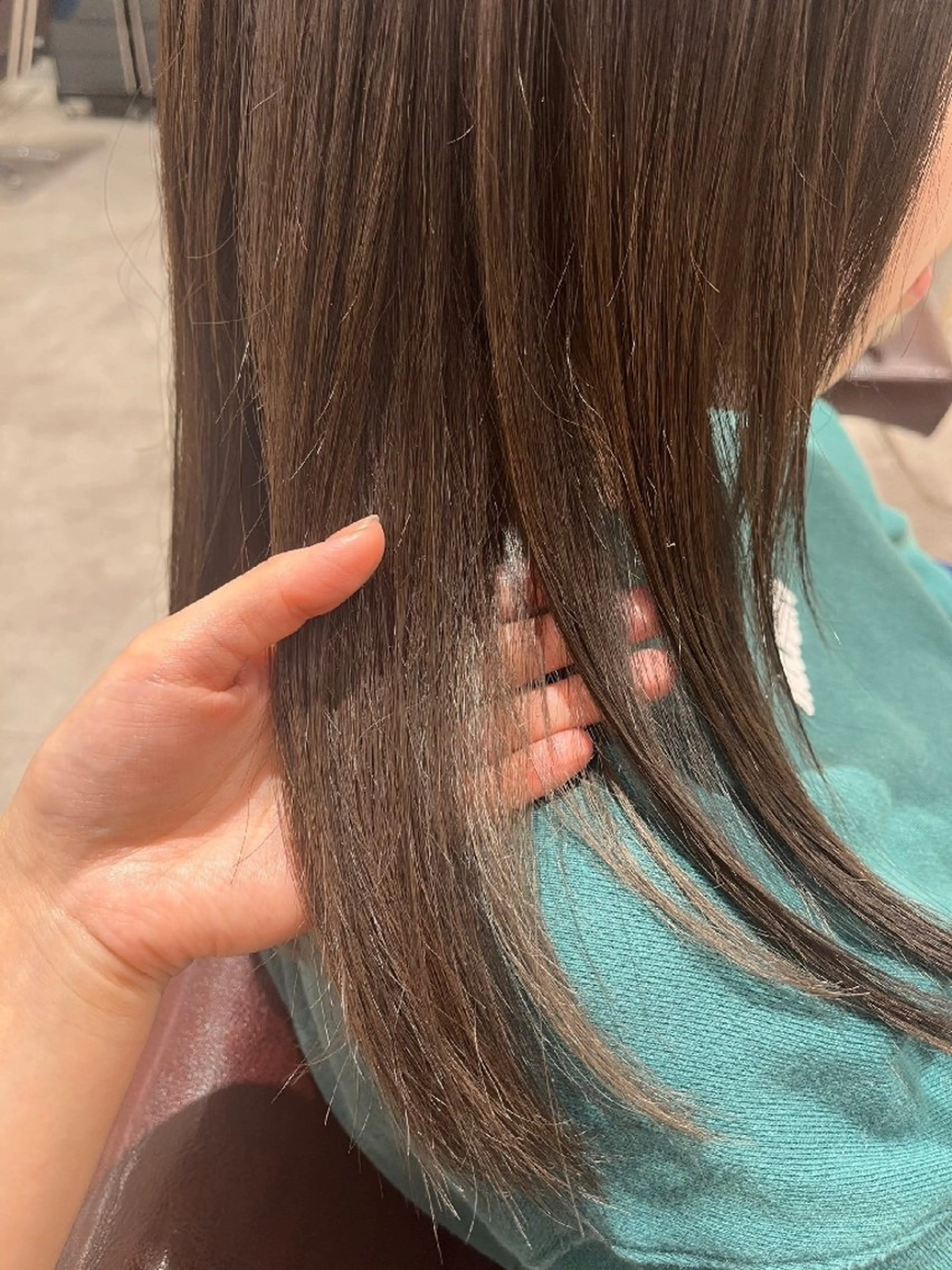 カラー ロング アッシュ 中山 樹のヘアスタイル