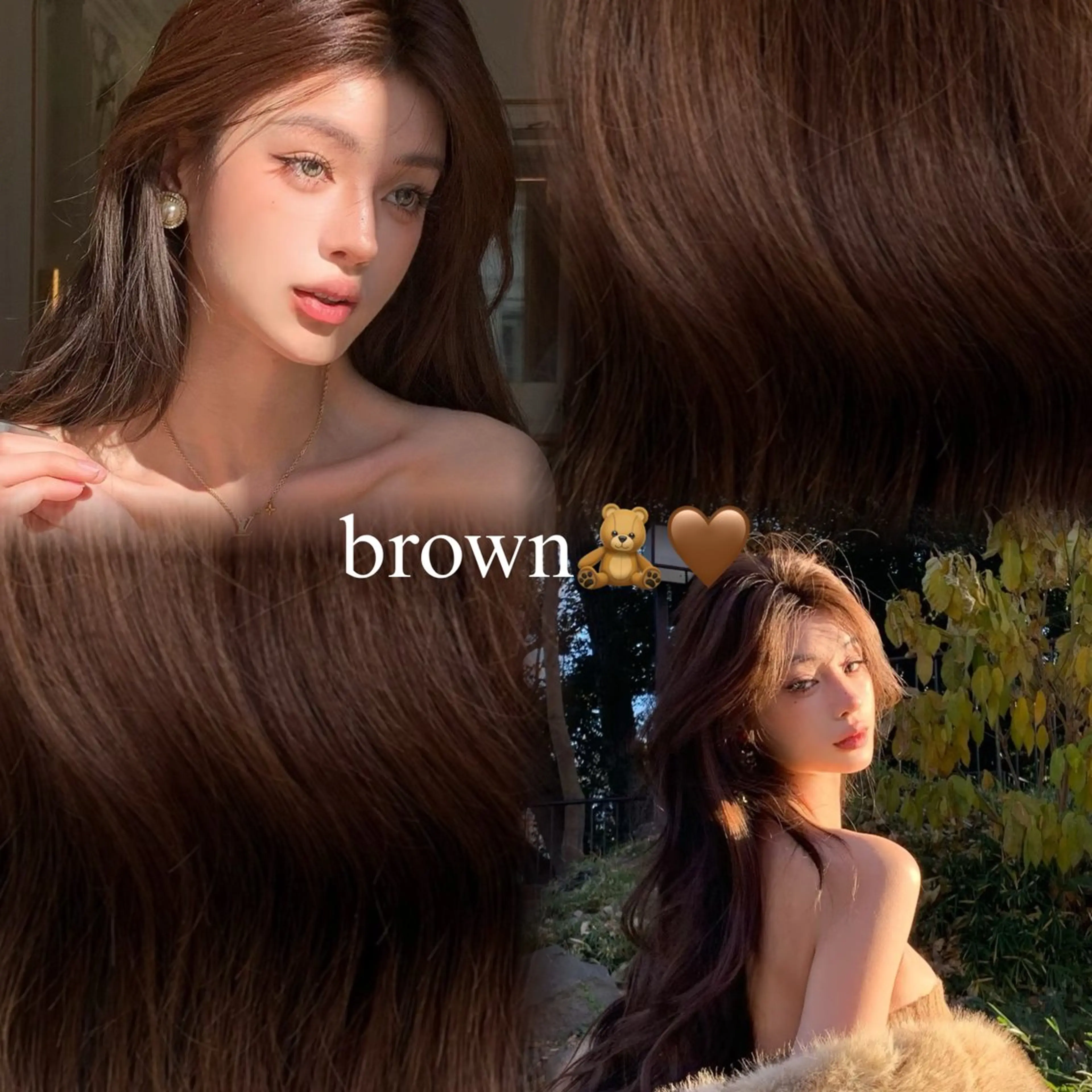 ロング カラー ブラウンカラー ヘアカラー トリートメント SAKURA 【🇨🇳網紅ヘア】のヘアスタイル