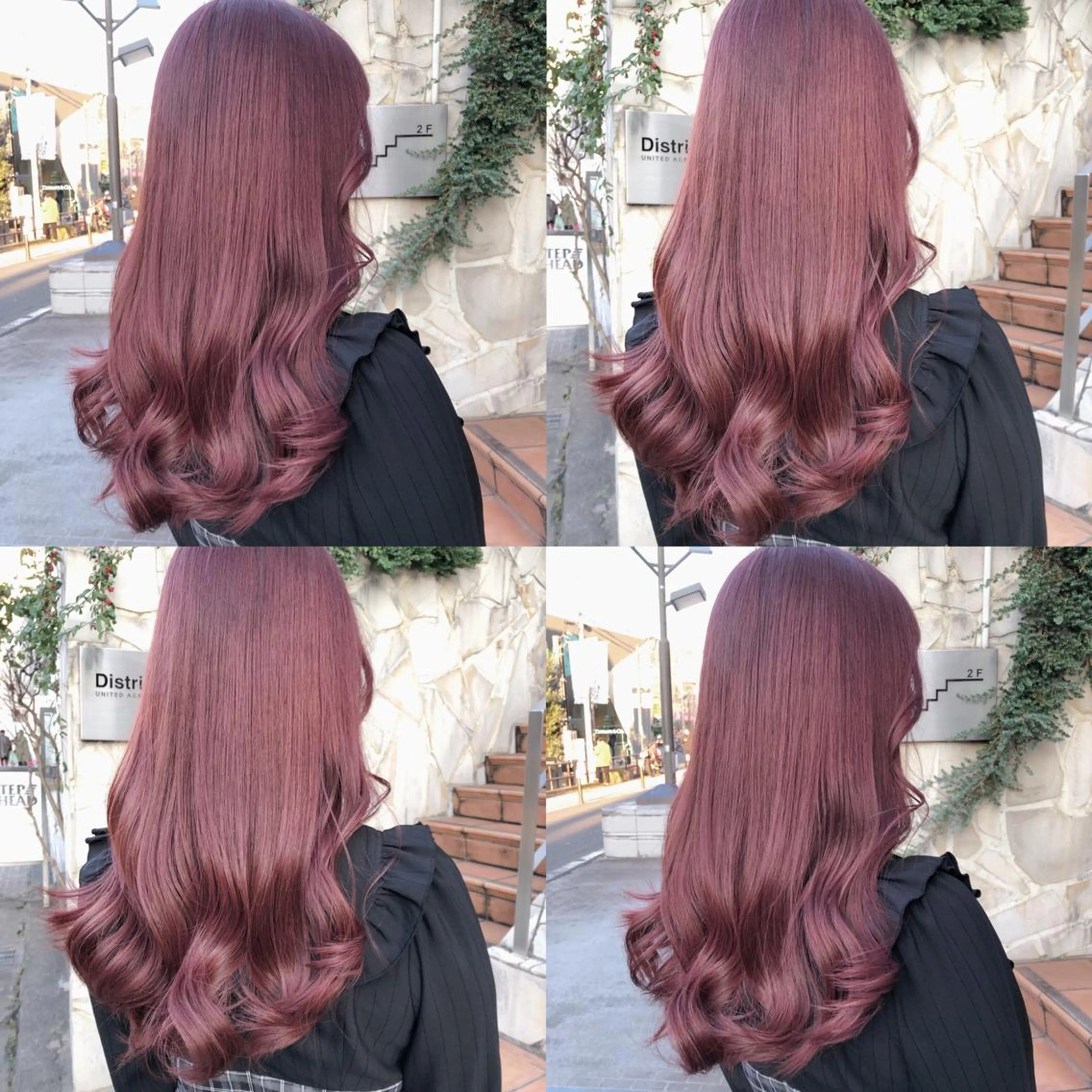 ロング カラー ヘアアレンジ メンズ キッズ ヘアカラー トリートメント 💟Chloe原宿店 🩶ハイトーンのヘアスタイル