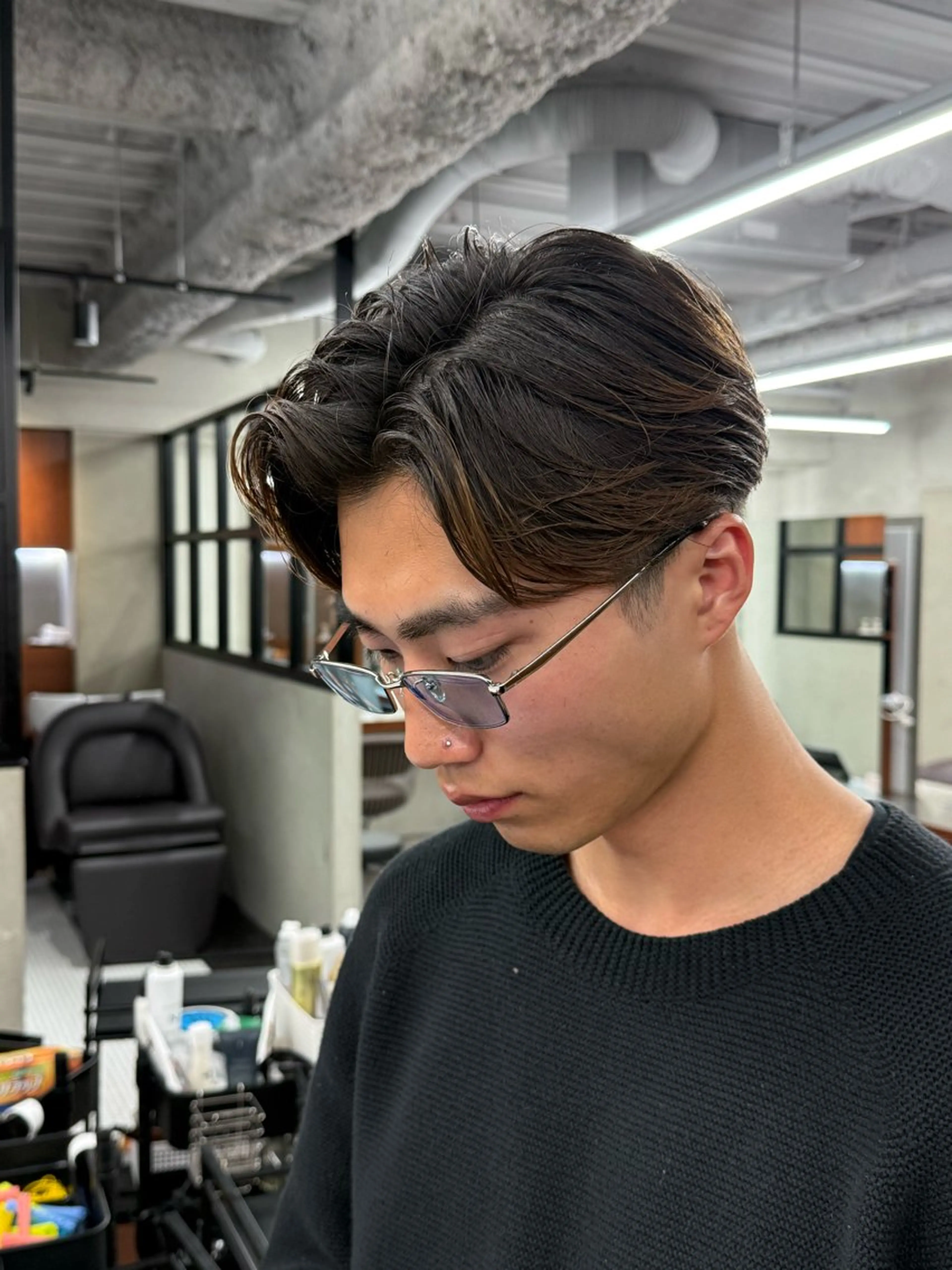 パーマ メンズ 豊崎 佑輔のヘアスタイル