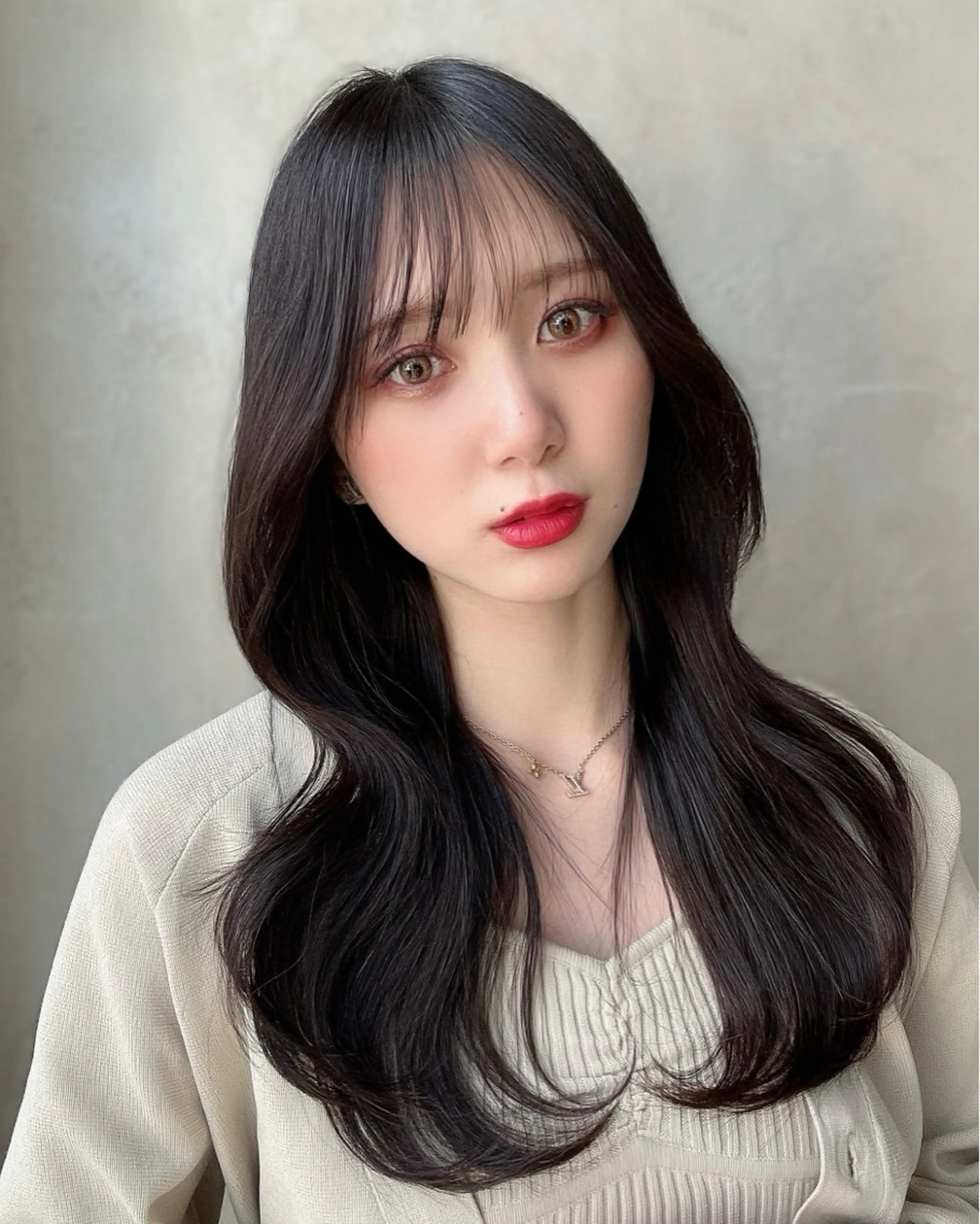 セミロング カラー カット ヘアカラー トリートメント 新宿✨レイヤーカット 韓国ヘア/坂本亜裟海のヘアスタイル