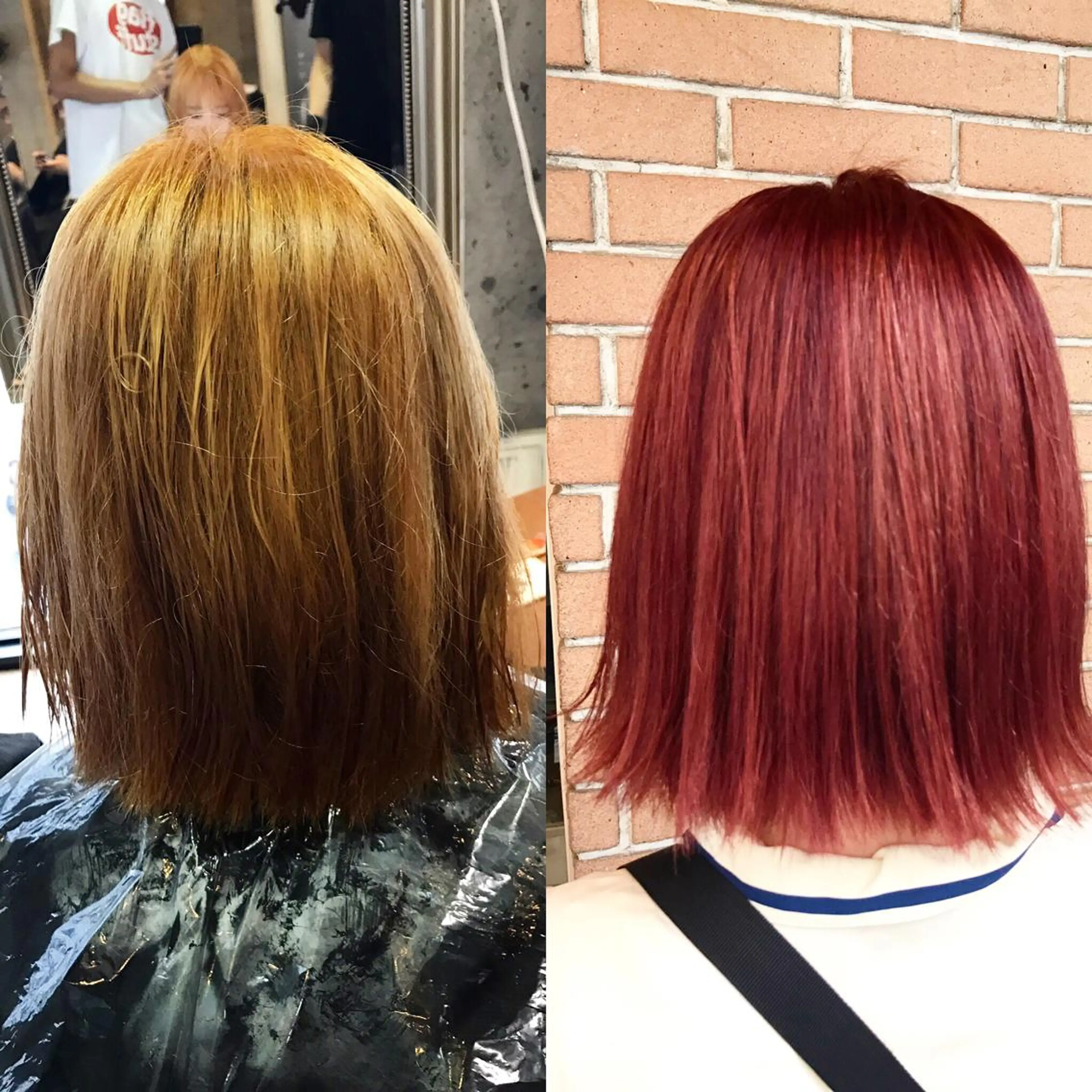 ショート カラー パーマ ヘアアレンジ メンズ キッズ ネイル マツエク・マツパ レッドカラー 赤色 サロンドミルク 原宿のヘアスタイル