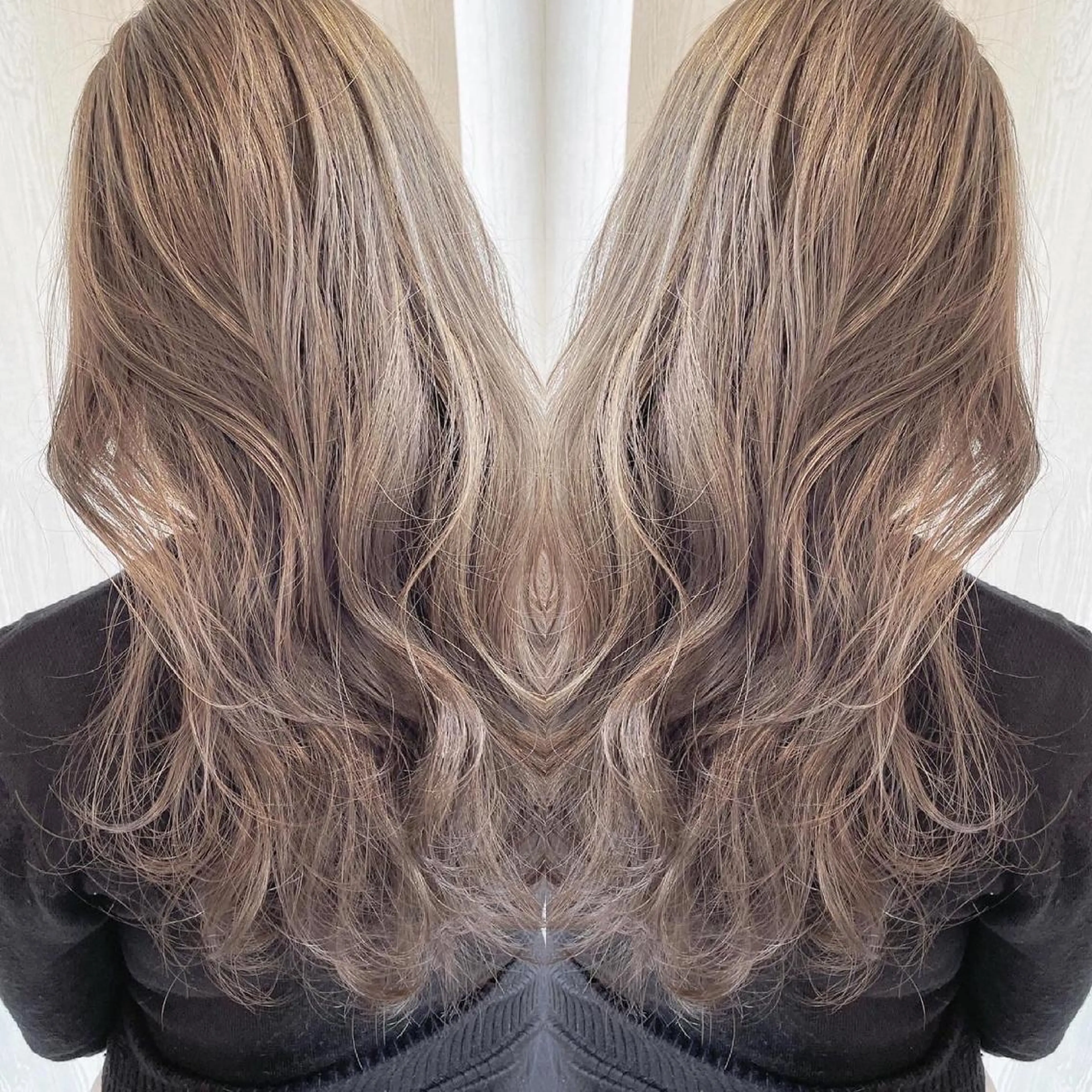 ロング カラー アッシュ ベージュカラー 透明感カラー グレージュ ミルキーベージュ ヘアカラー トリートメント 河合秀明/ハイライト /インナーカラーのヘアスタイル