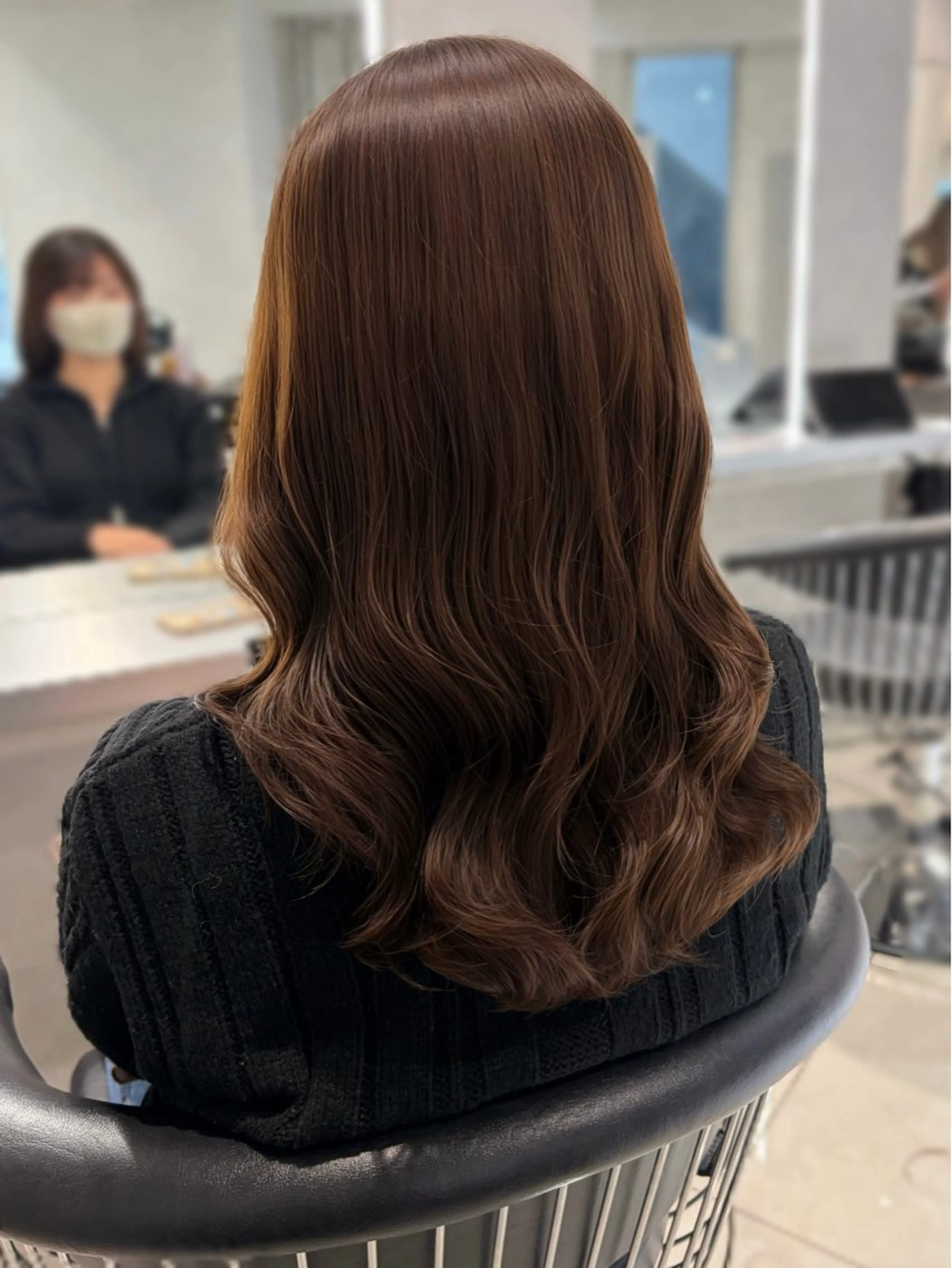 ミディアム パーマ コテ巻き風パーマ💛 池袋のヘアスタイル