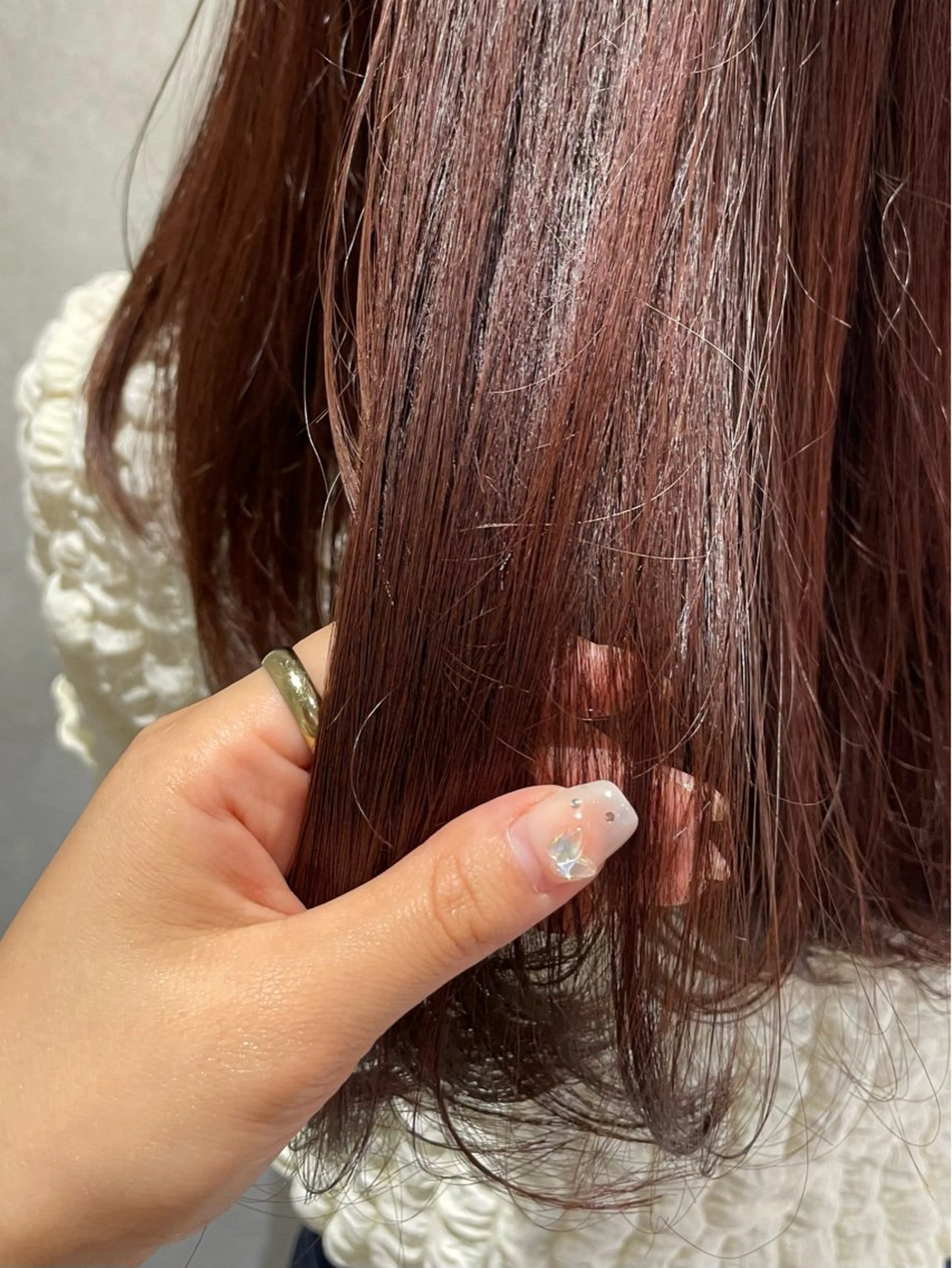 セミロング カラー カット ヘアカラー トリートメント yumemiレイヤー ‎✴︎ 透明感カラーのヘアスタイル
