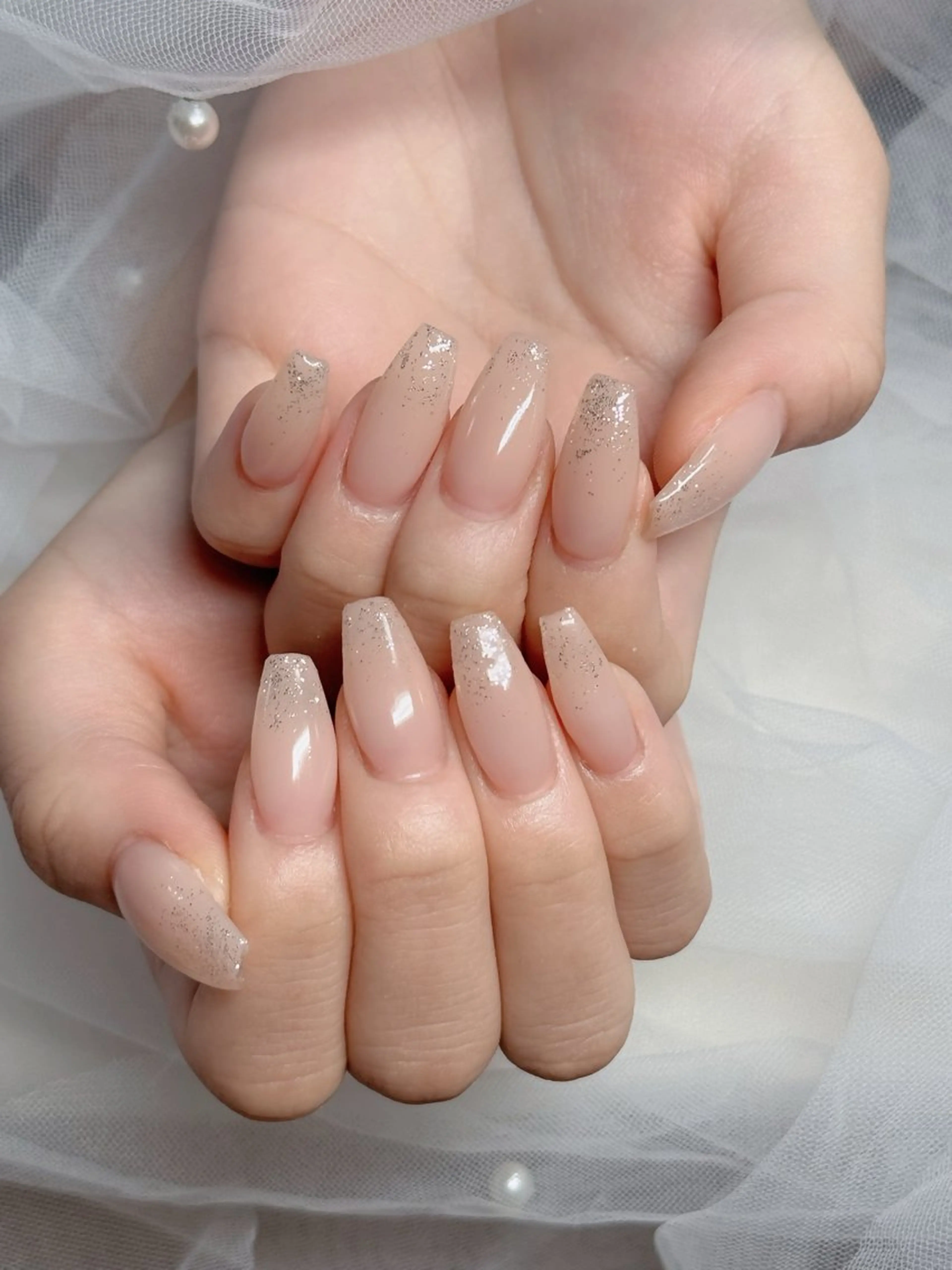 ネイル フレンチネイル ジェルネイル ガラスフレンチ ハロウィン ハート H.baby nail所属・H.baby Nail Salonのネイルデザイン