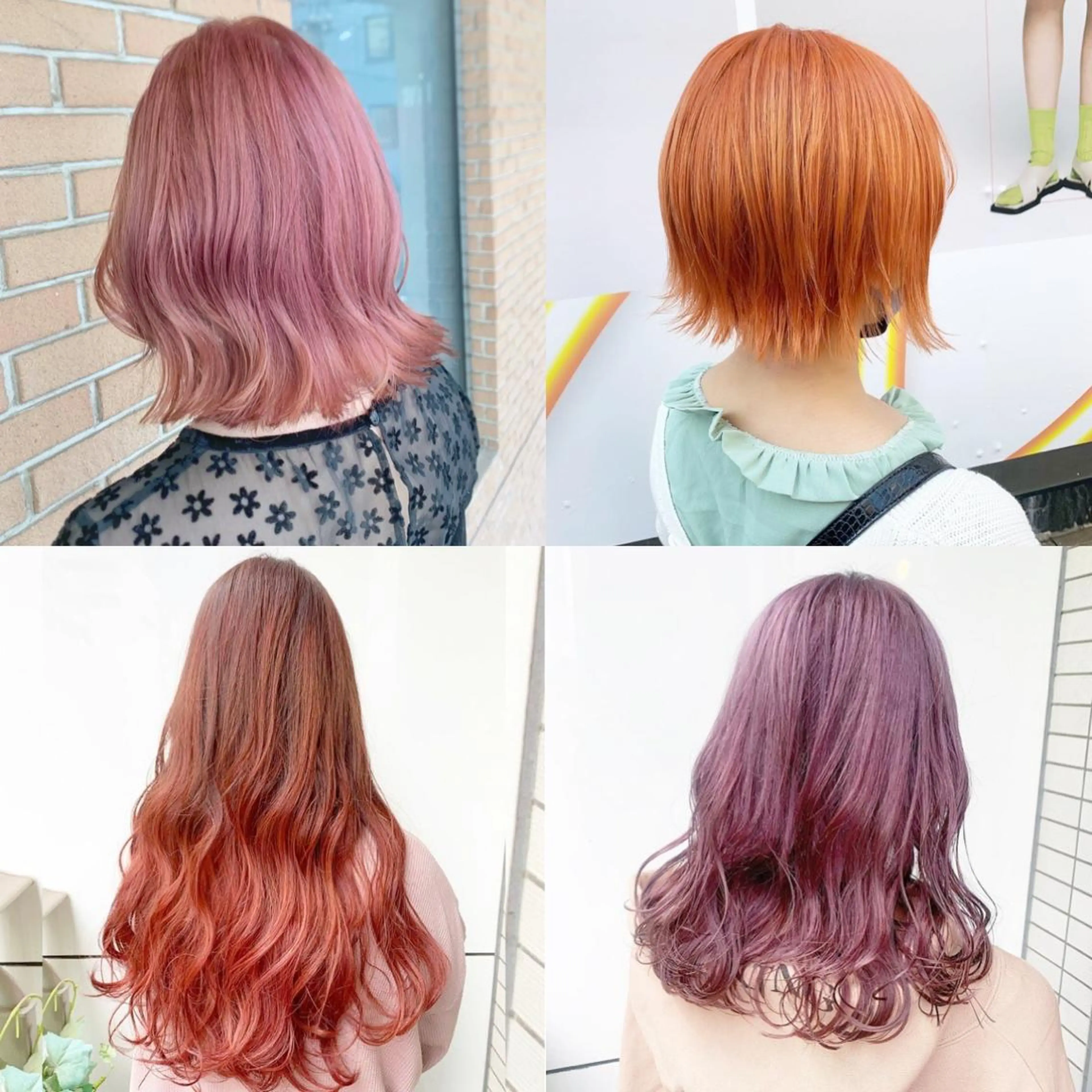セミロング カラー ヘアアレンジ ブリーチ ヘアカラー ピンクカラー🩷 ヘアセットＮＯ.1のヘアスタイル