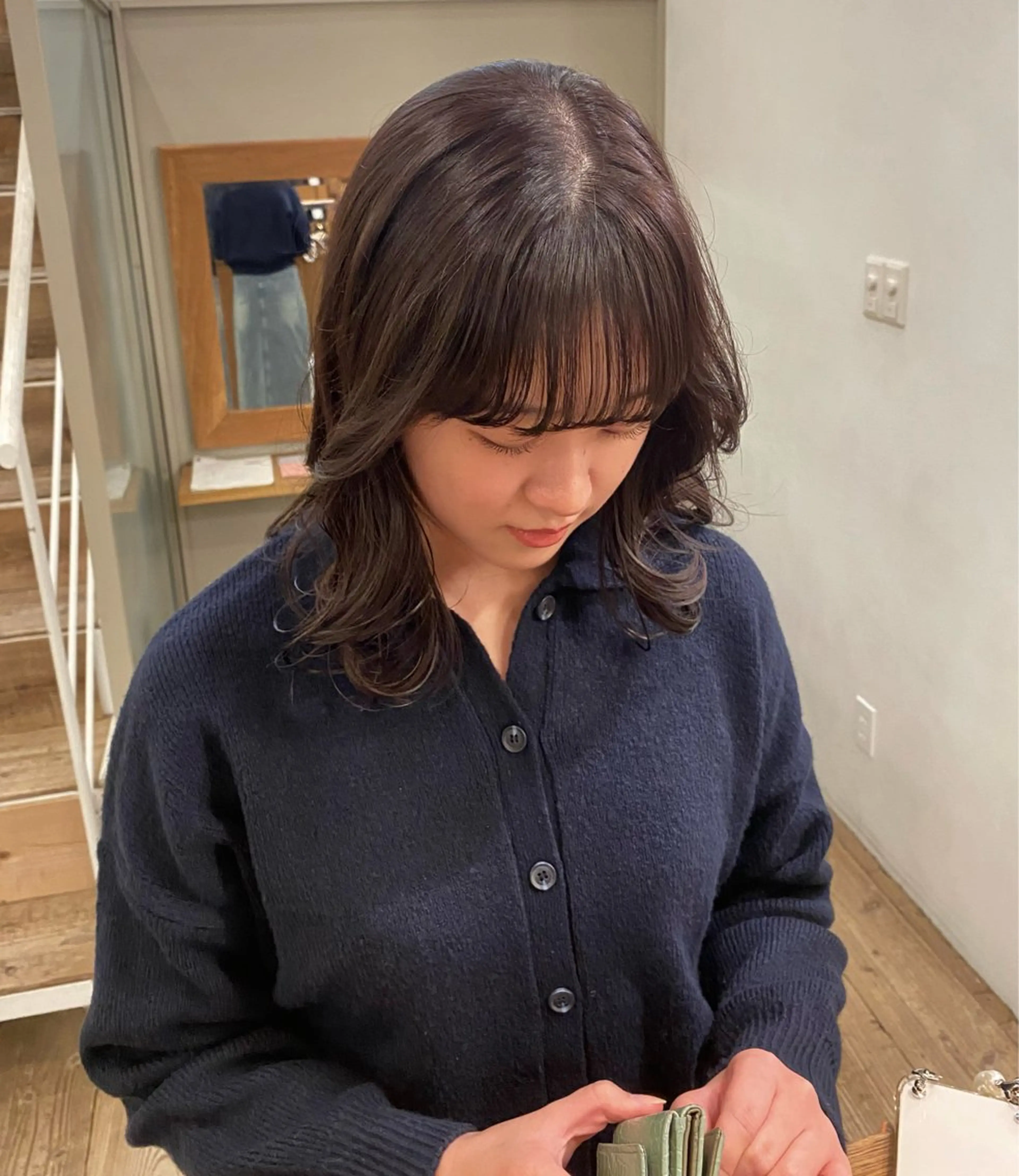 ミディアム カラー パーマ ヘアカラー 似合わせカット カラー🪿 moeのヘアスタイル