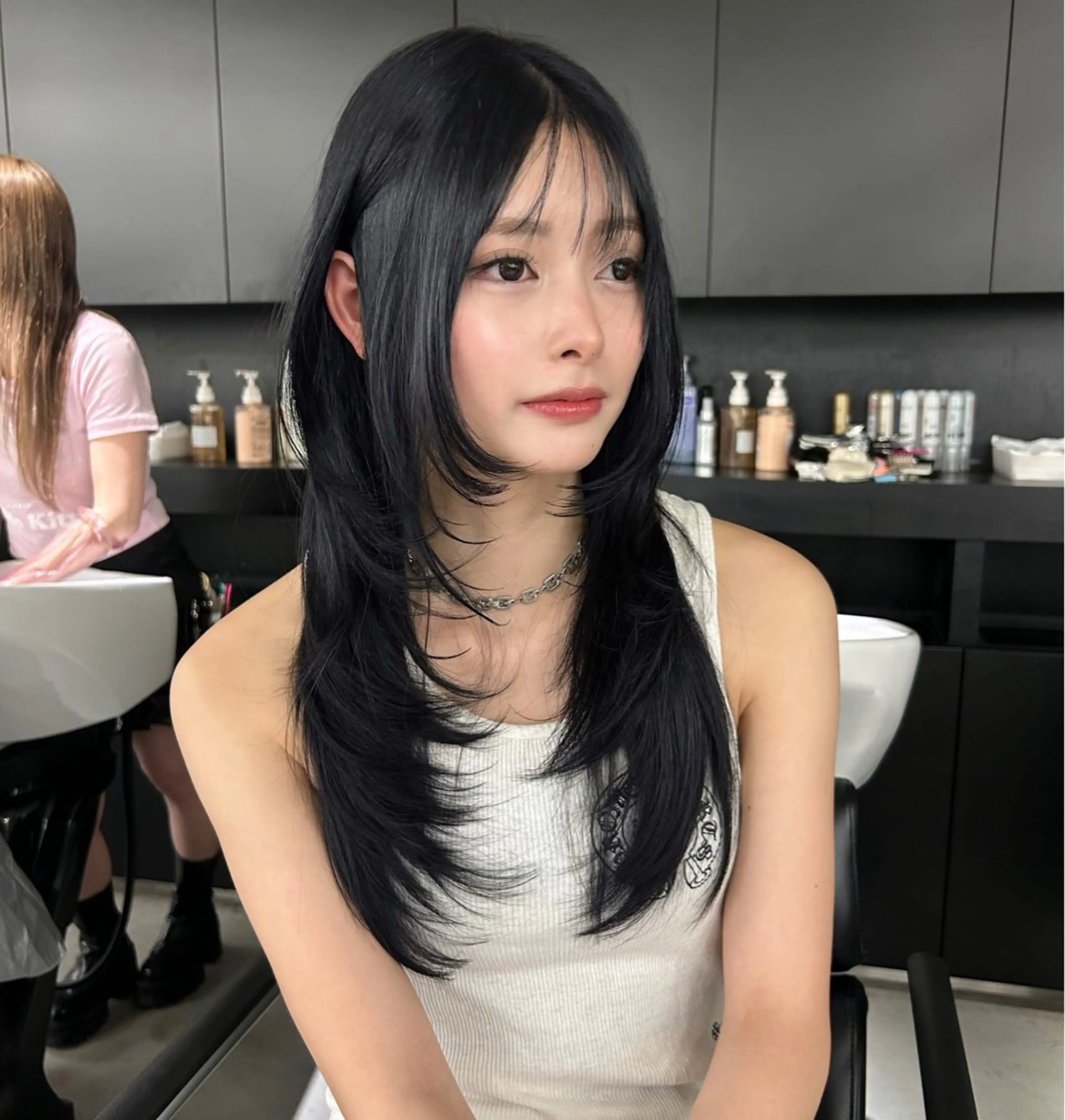 ロング カラー ヘアアレンジ ハッシュカット 韓国風ヘア yoko/レイヤー カット/艶カラーのヘアスタイル